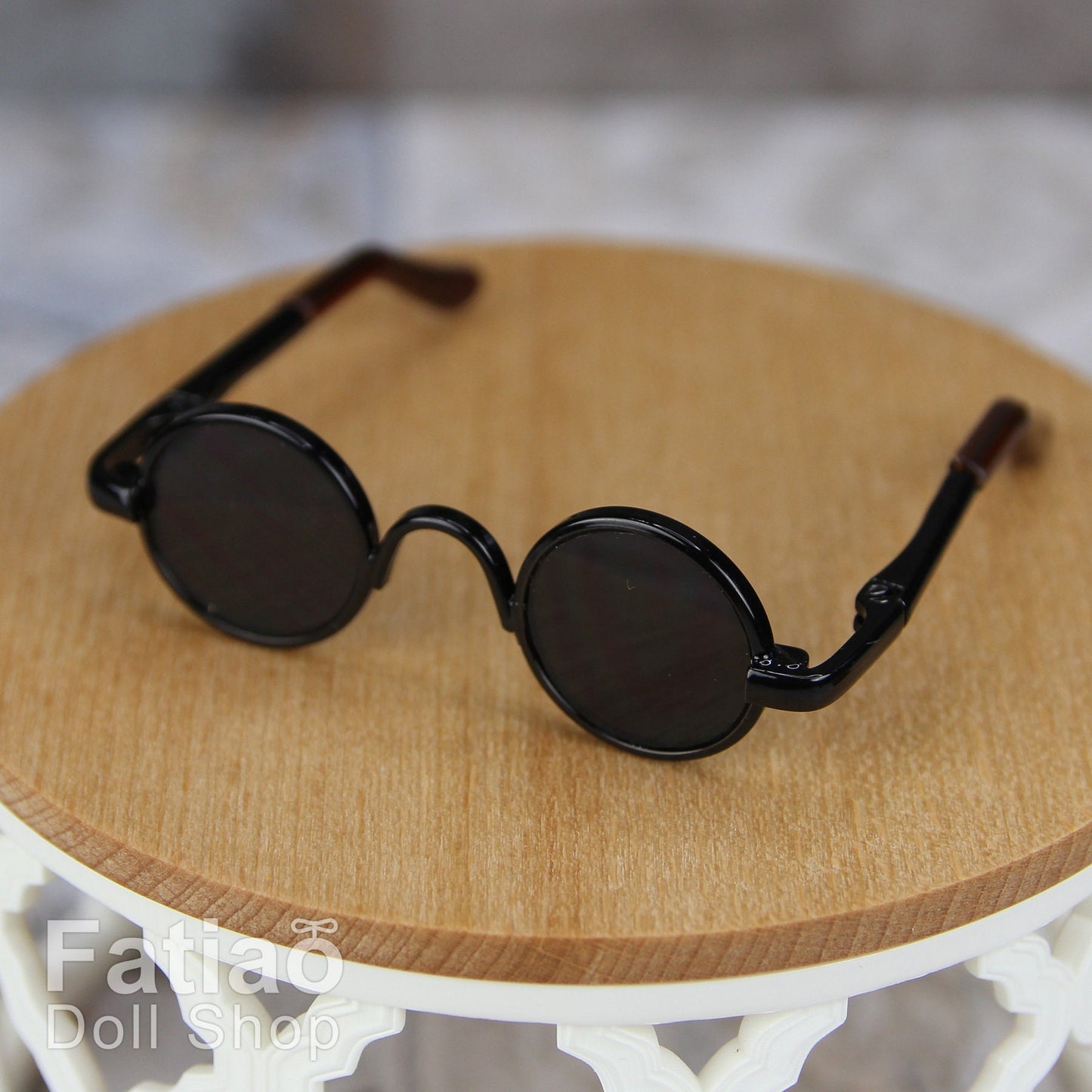 New fashion Dolls Round frame glasses fit 1/4 BJD MSD mini Super Dollfie - Black