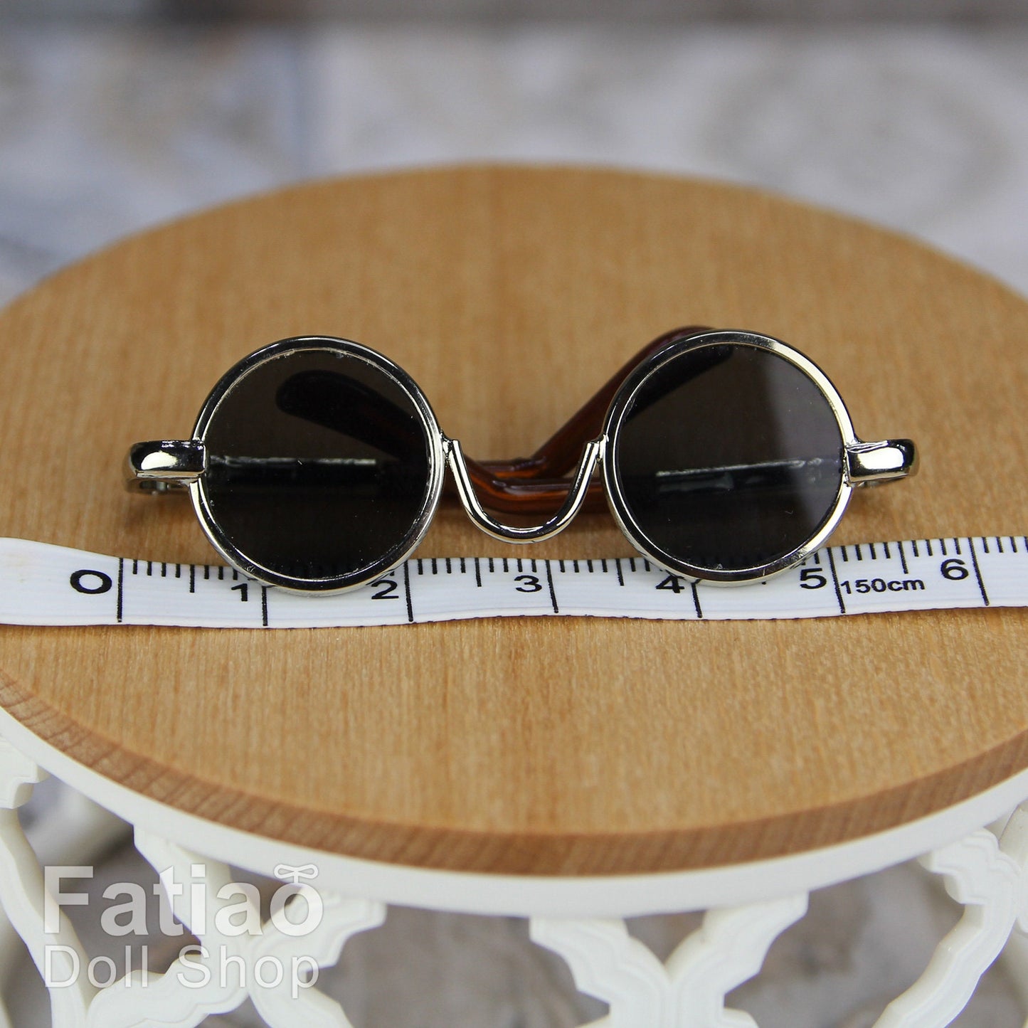 New fashion Dolls Round frame glasses fit 1/4 BJD MSD mini Super Dollfie - silver