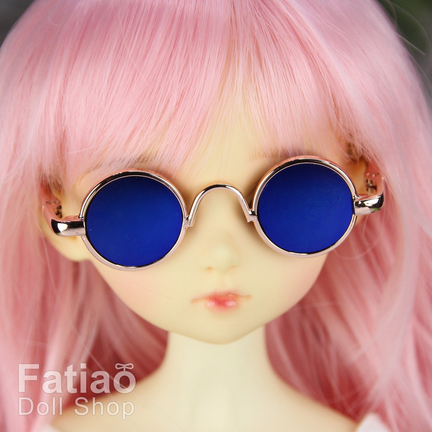 New fashion Dolls Round frame glasses fit 1/4 BJD MSD mini Super Dollfie - Gold