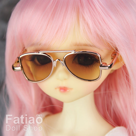 New fashion Dolls Round frame glasses fit 1/4 BJD MSD mini Super Dollfie - Gold
