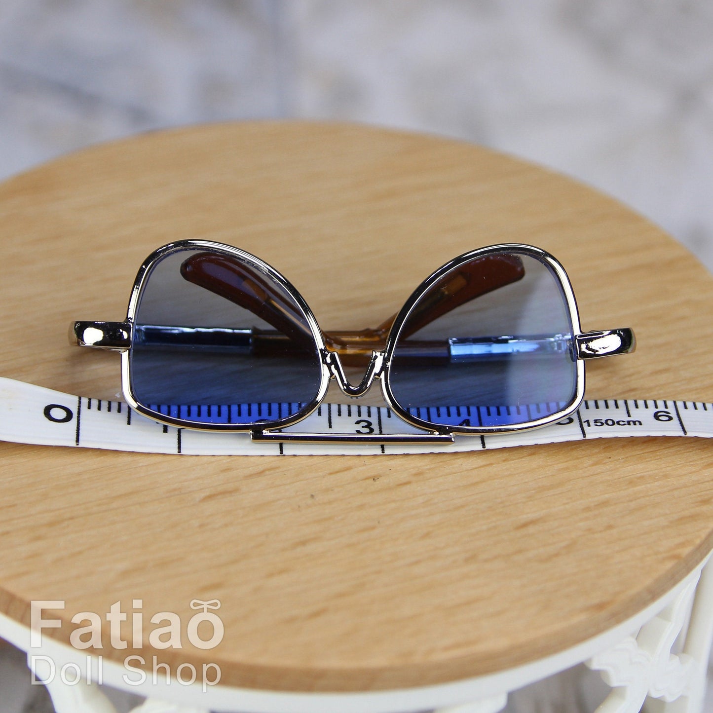 New fashion Dolls Round frame glasses fit 1/4 BJD MSD mini Super Dollfie - Gold
