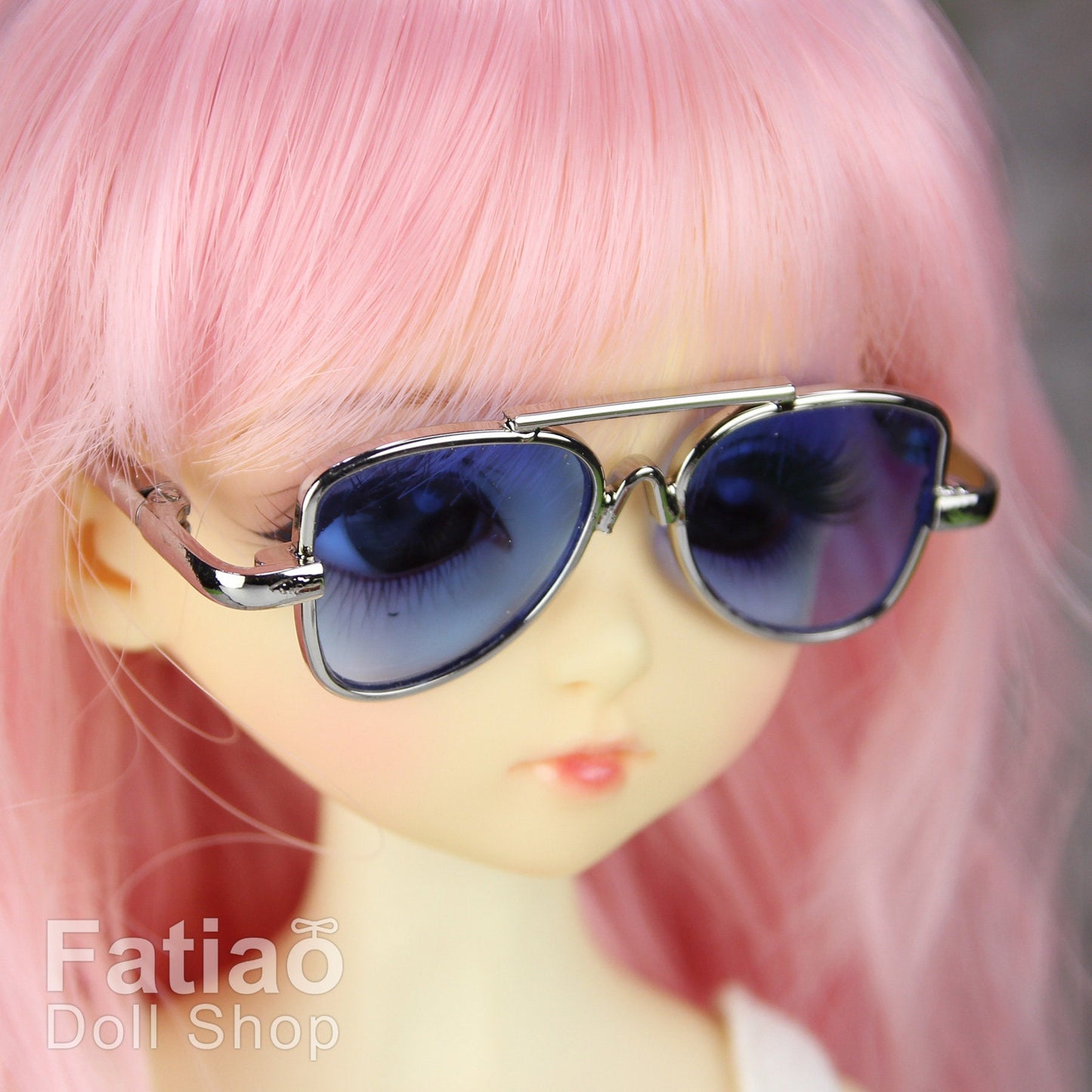 New fashion Dolls Round frame glasses fit 1/4 BJD MSD mini Super Dollfie - Gold