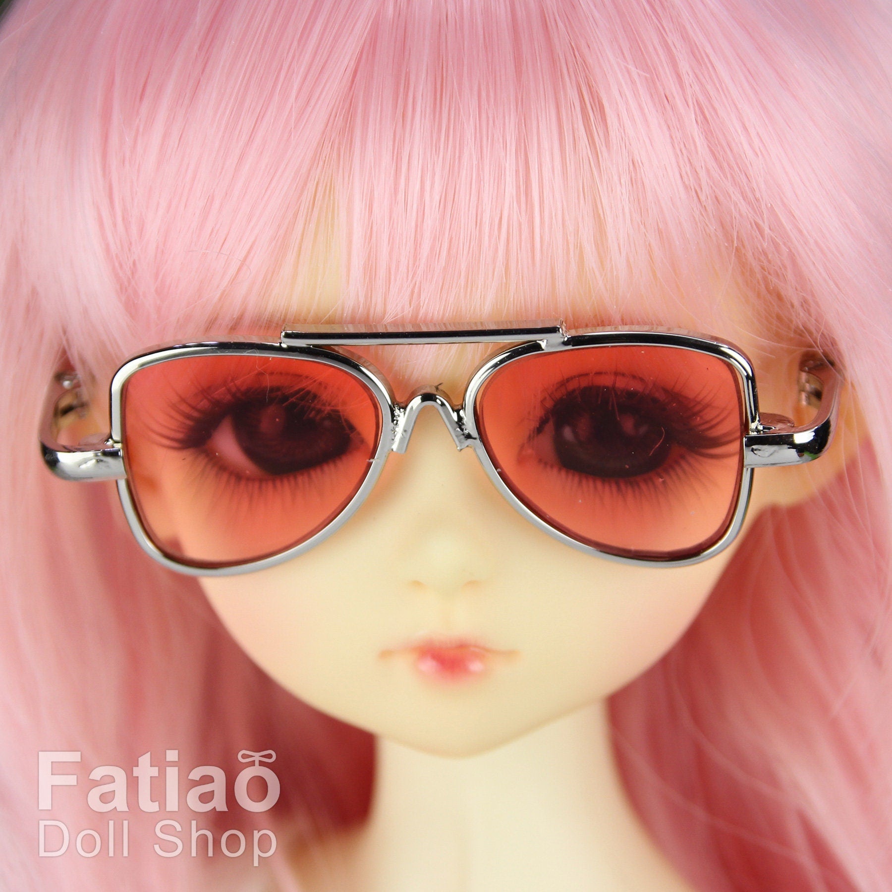 New fashion Dolls Round frame glasses fit 1/4 BJD MSD mini Super Dollfie - Gold