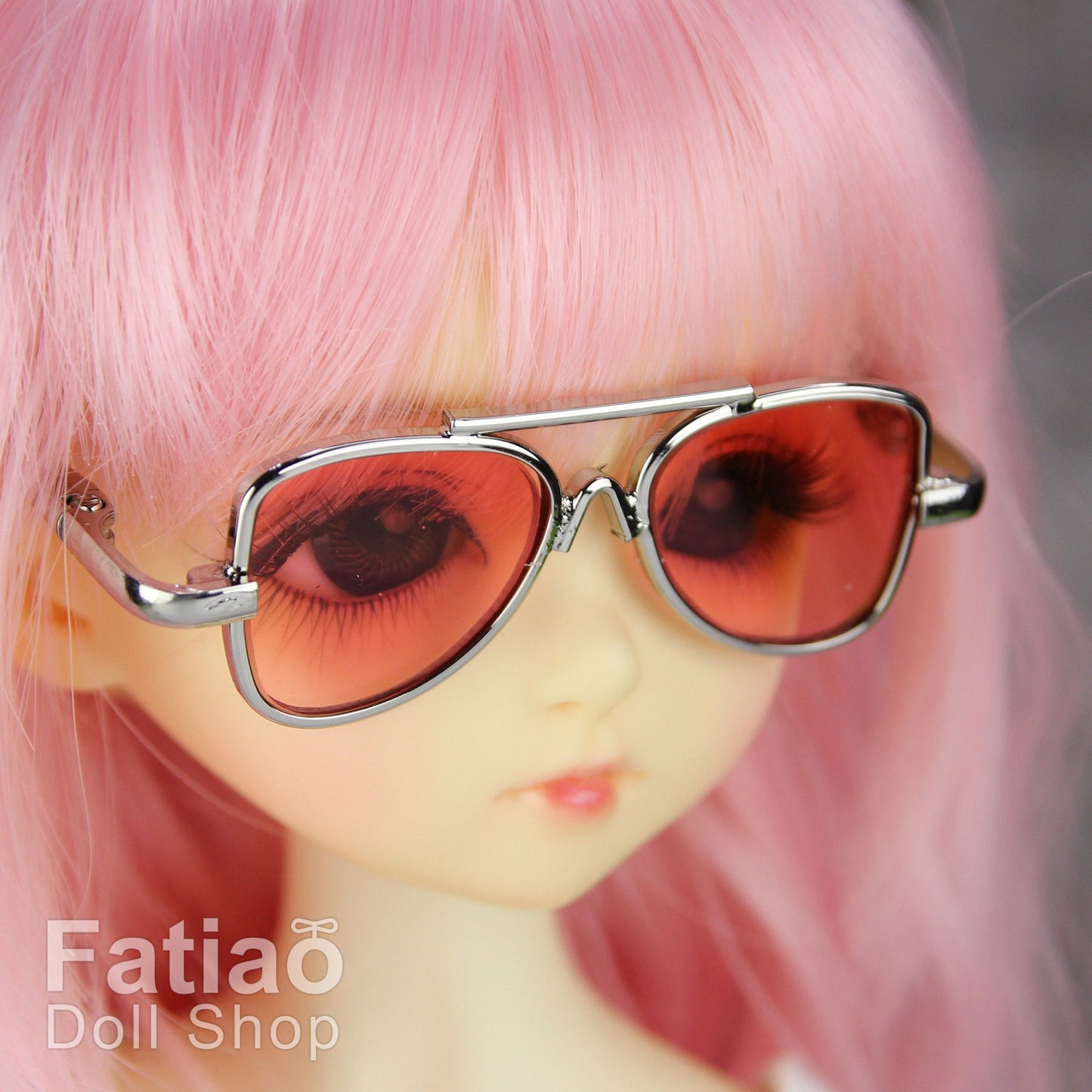 New fashion Dolls Round frame glasses fit 1/4 BJD MSD mini Super Dollfie - Gold