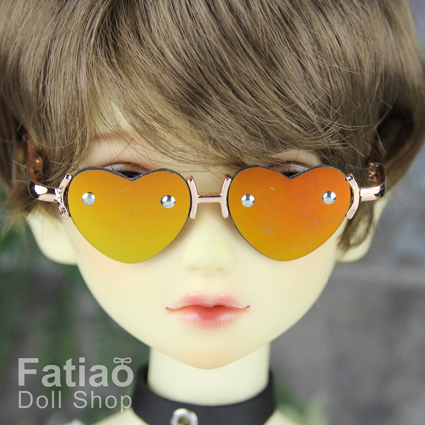 New fashion Rimless Frames Dolls Glasses fit 1/3 BJD SD Super Dollfie Heart