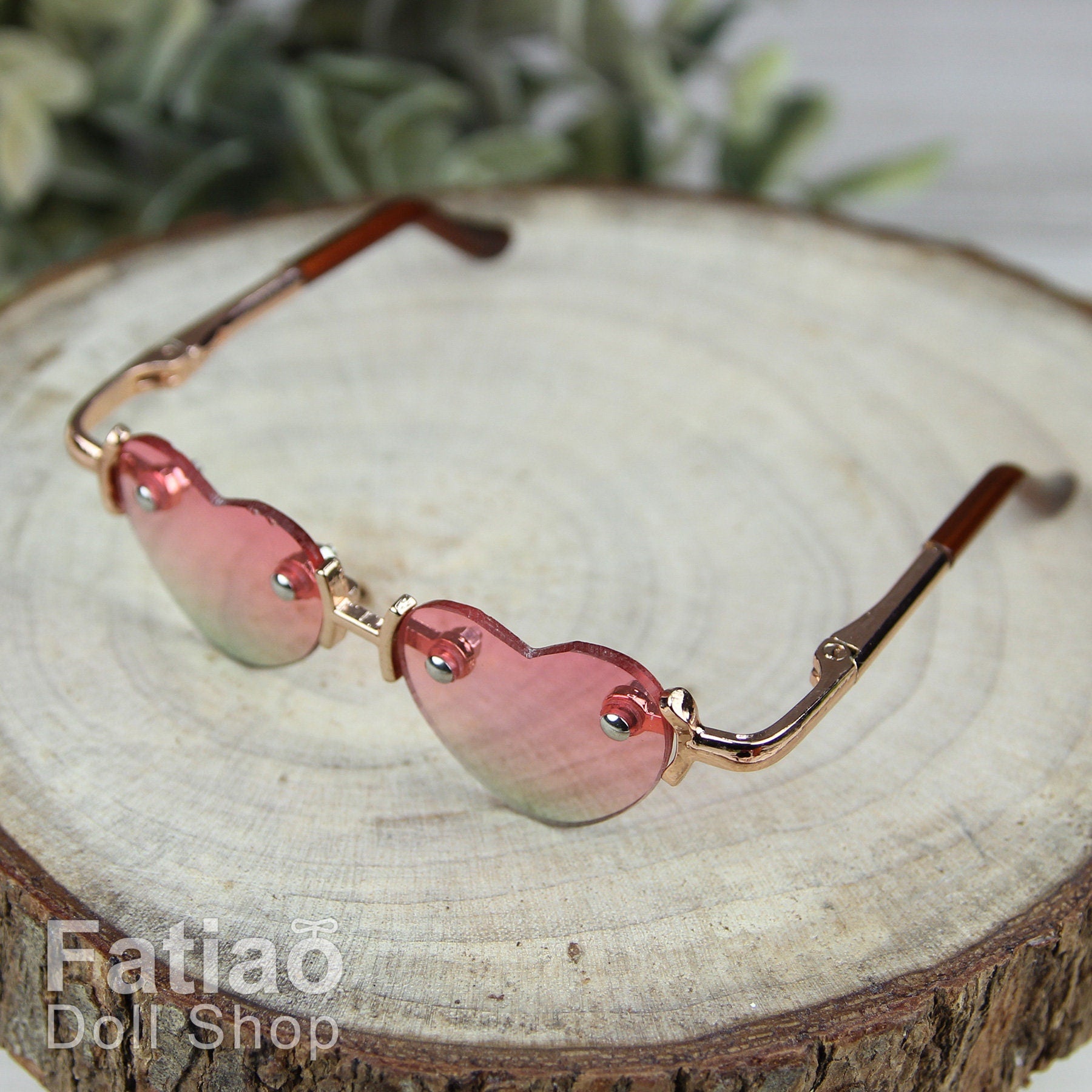 New fashion Rimless Frames Dolls Glasses fit 1/3 BJD SD Super Dollfie Heart Gradient color
