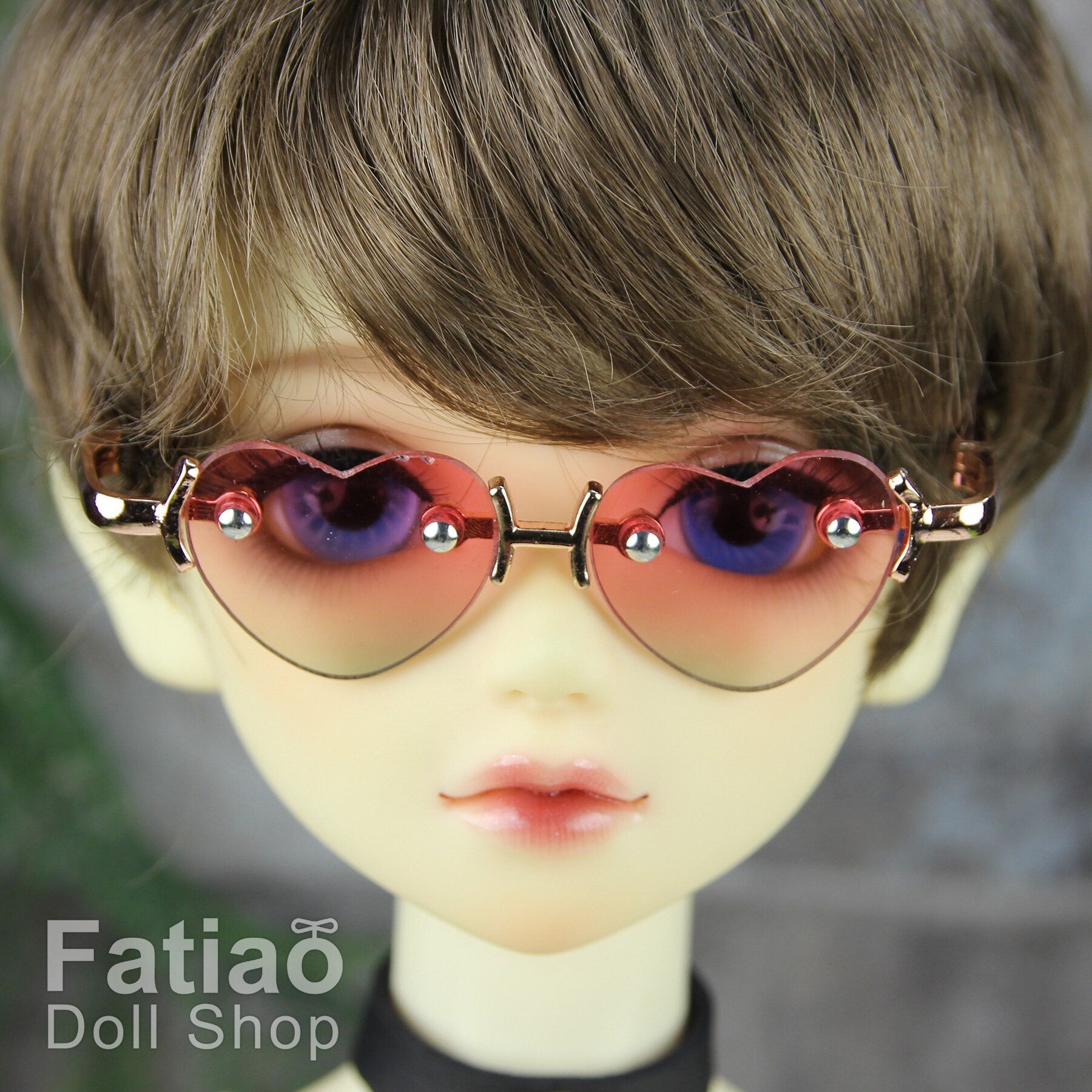 New fashion Rimless Frames Dolls Glasses fit 1/3 BJD SD Super Dollfie Heart Gradient color