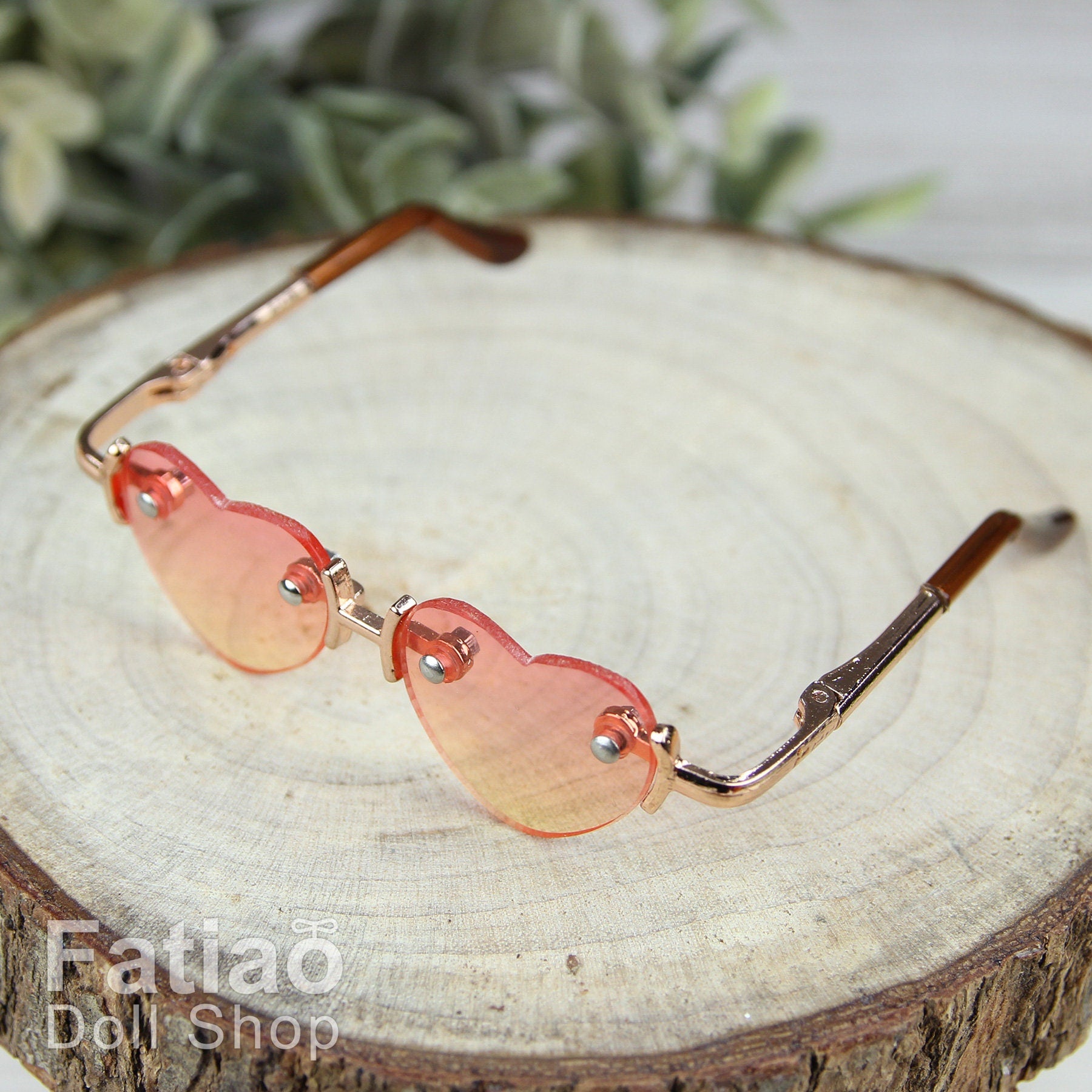 New fashion Rimless Frames Dolls Glasses fit 1/3 BJD SD Super Dollfie Heart Gradient color
