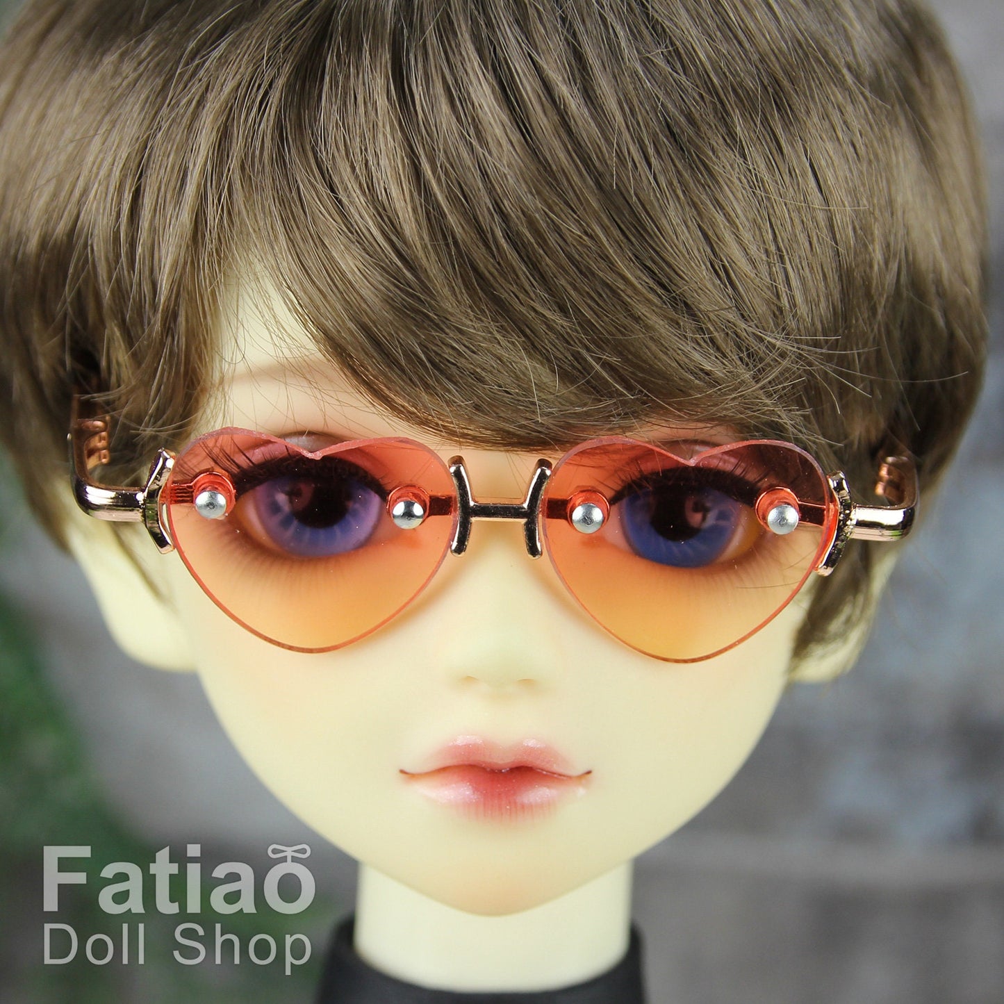 New fashion Rimless Frames Dolls Glasses fit 1/3 BJD SD Super Dollfie Heart Gradient color