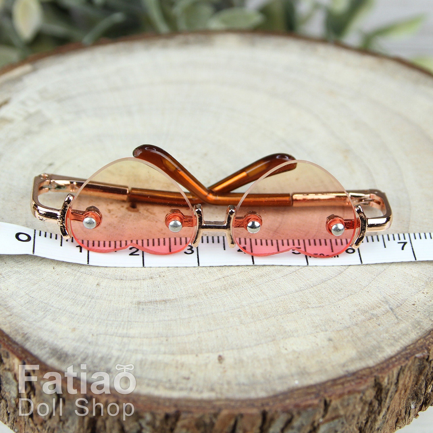 New fashion Rimless Frames Dolls Glasses fit 1/3 BJD SD Super Dollfie Heart Gradient color