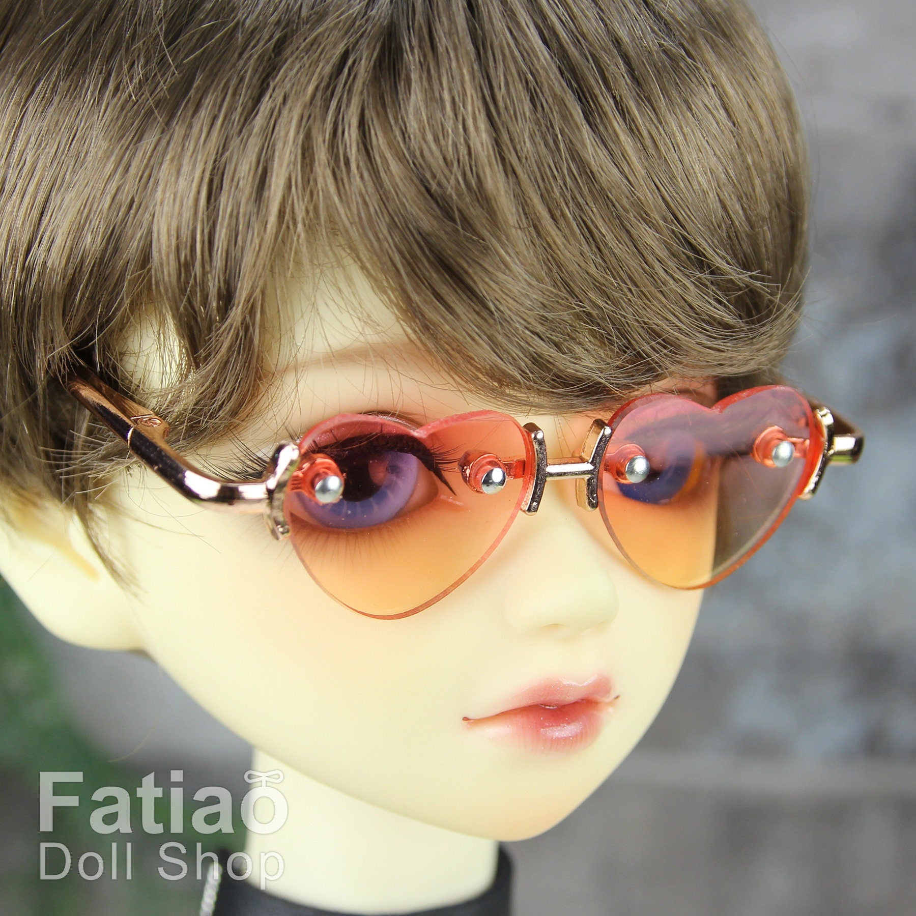 New fashion Rimless Frames Dolls Glasses fit 1/3 BJD SD Super Dollfie Heart Gradient color