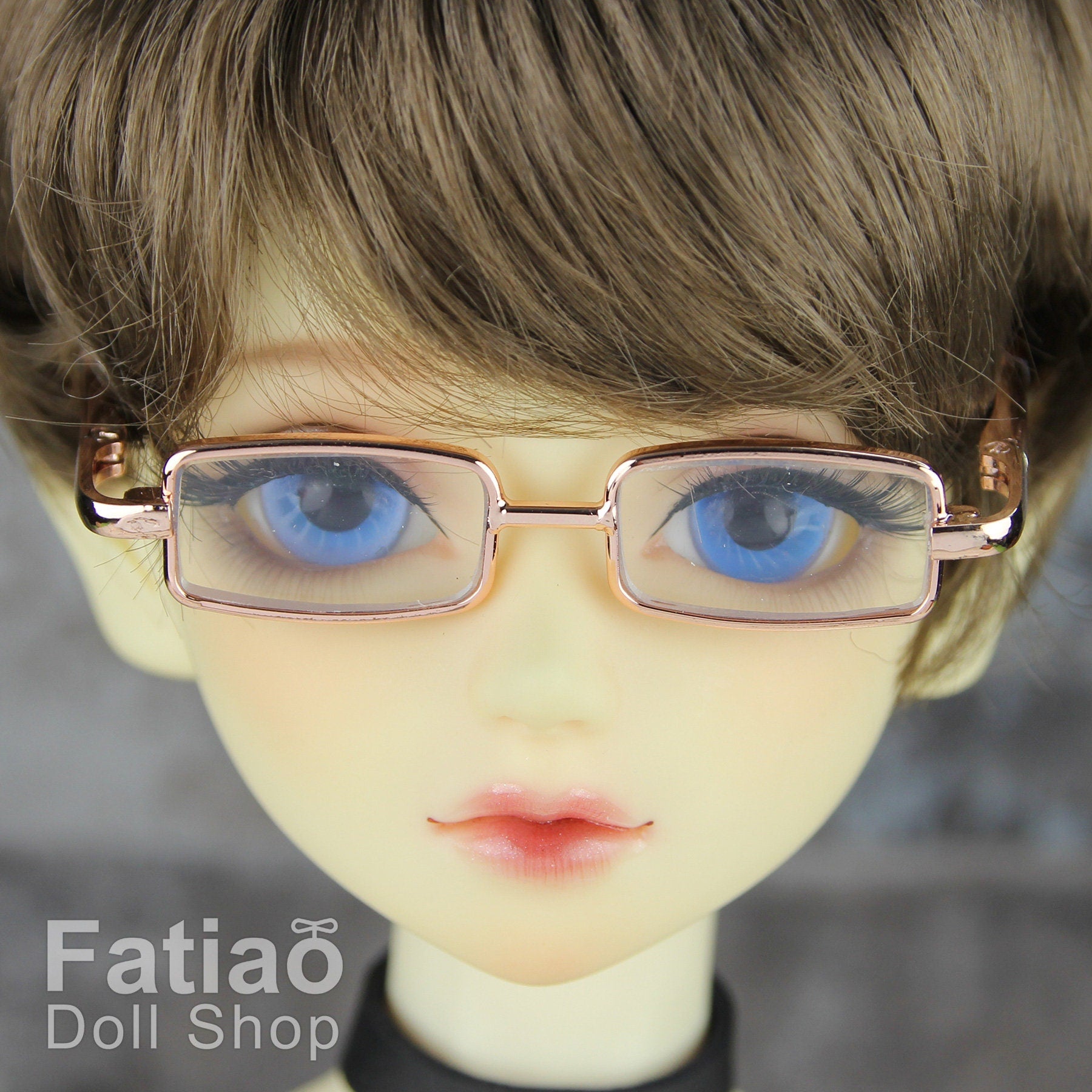 New fashion Full-Rim Dolls Glasses fit 1/3 BJD SD Super Dollfie Gold
