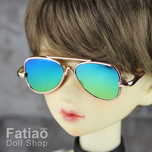 New fashion Rimless Frames Dolls Sun Glasses fit 1/3 BJD SD Super Dollfie - Gold