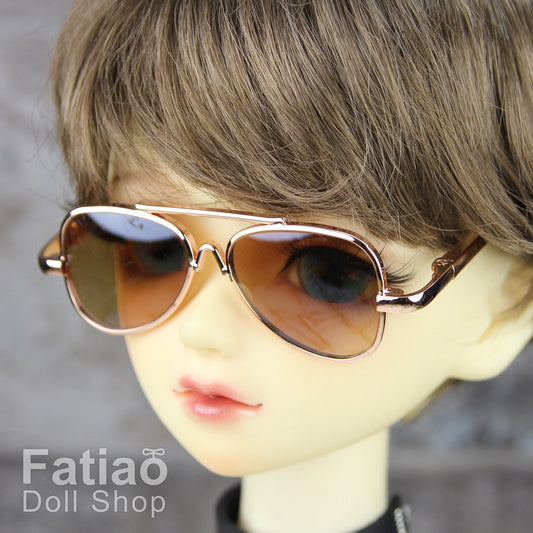 New fashion Full-Rim Dolls Glasses fit 1/3 BJD SD Super Dollfie - Gold
