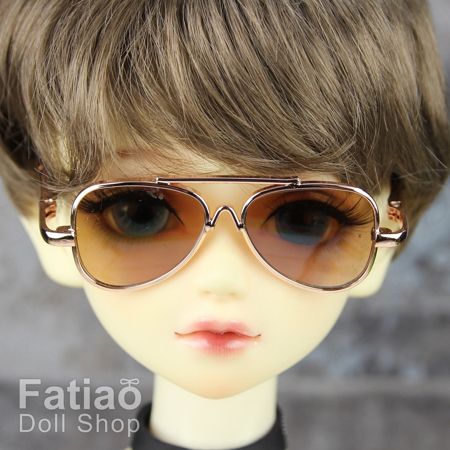 New fashion Full-Rim Dolls Glasses fit 1/3 BJD SD Super Dollfie - Gold