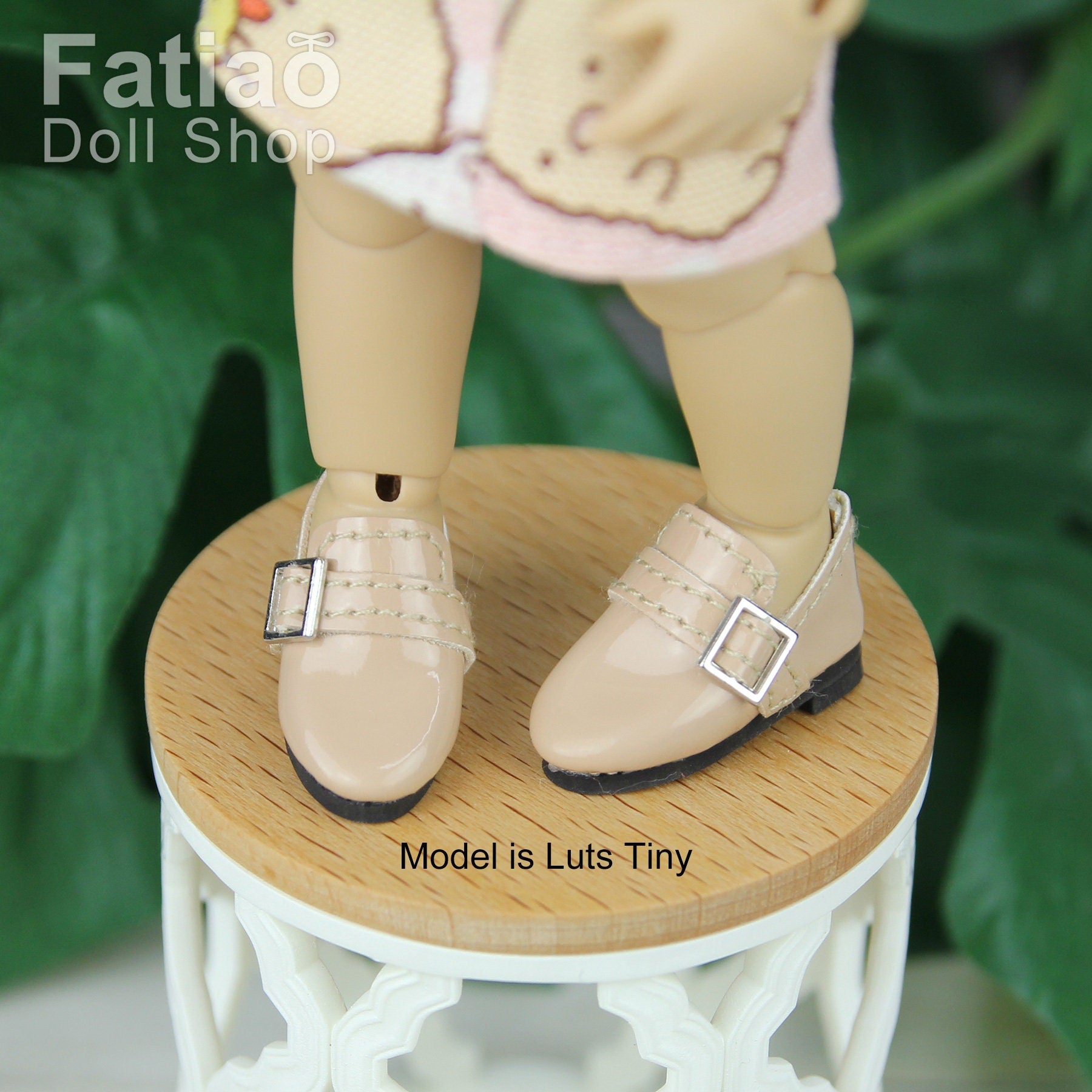 Fatiao - New Lati Yellow Pukifee Blythe OB22 Luts Tiny BJD Doll Patent leather Shoes - Square button (Size 2.6cm)