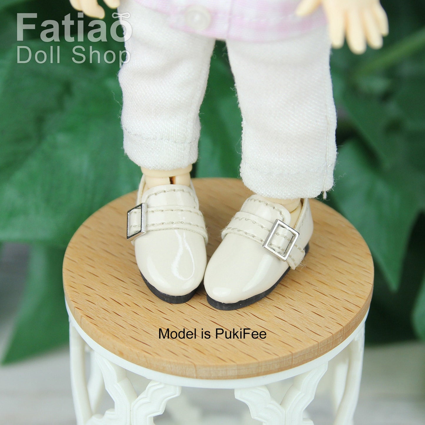 Fatiao - New Lati Yellow Pukifee Blythe OB22 Luts Tiny BJD Doll Patent leather Shoes - Square button (Size 2.6cm)