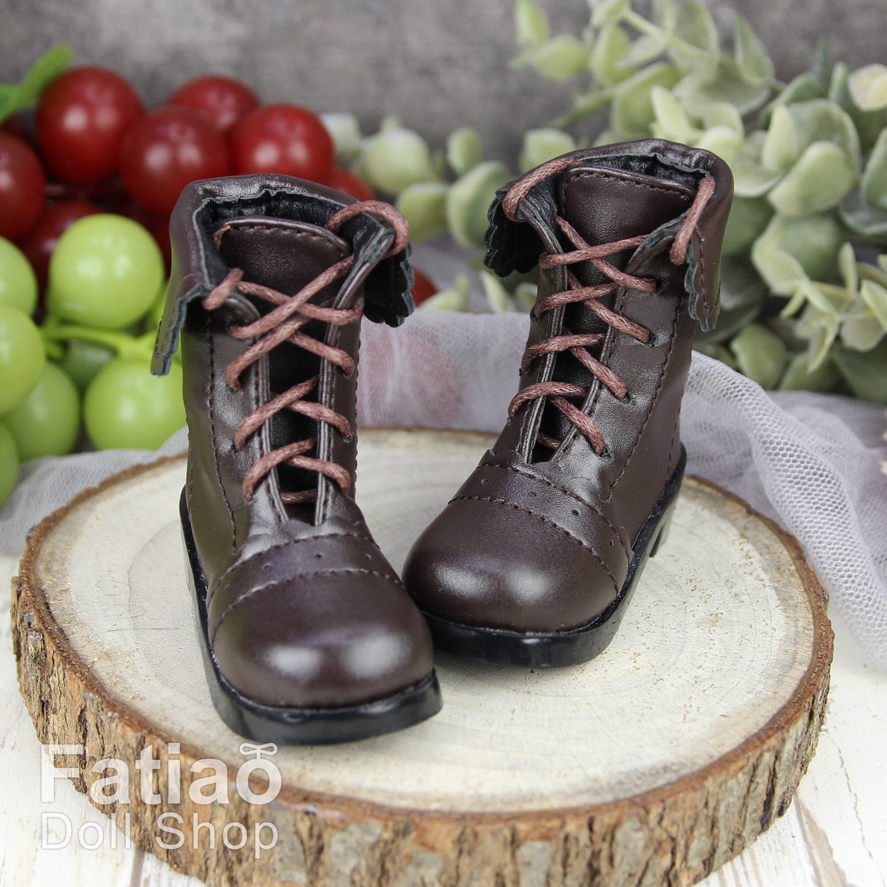Fatiao - New 1/4 BJD MSD Dollfie Dolls Shoes Boots - Dark Brown (Size 5.5cm)