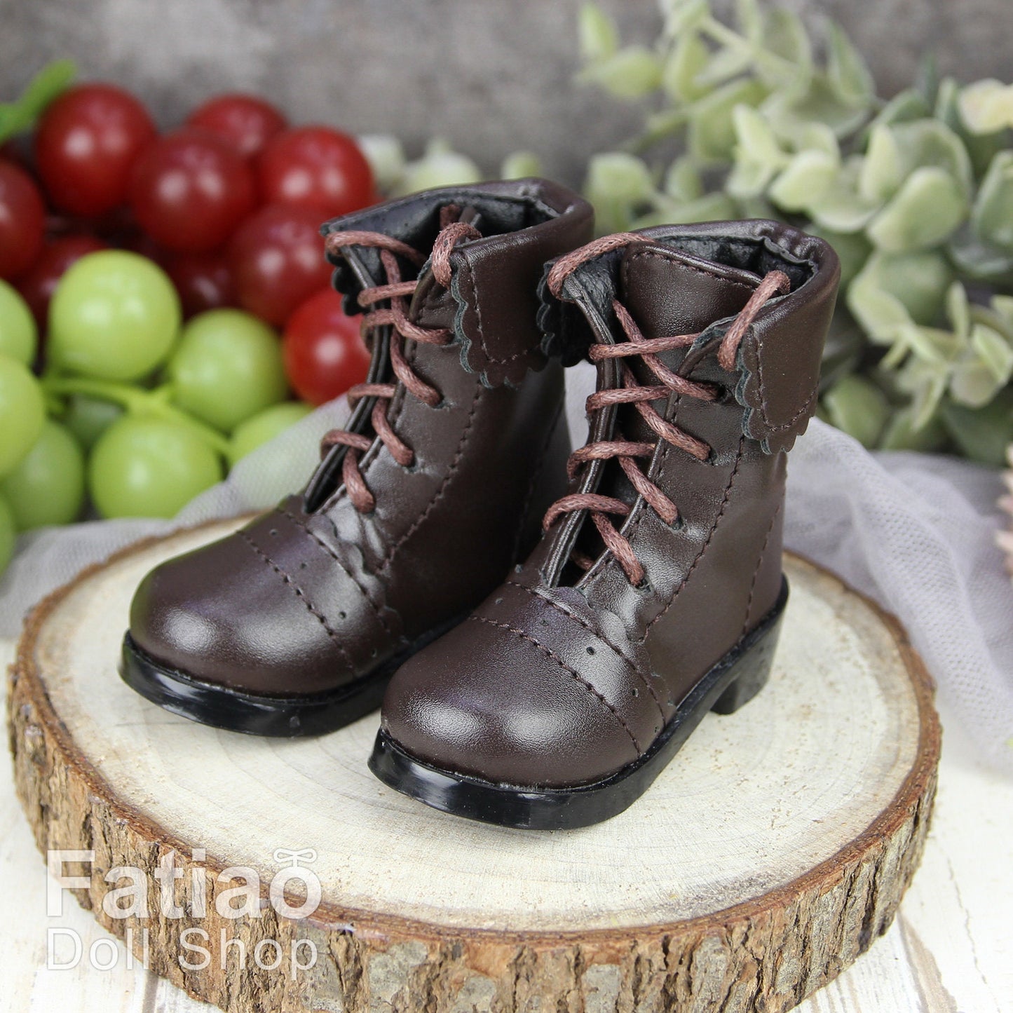 Fatiao - New 1/4 BJD MSD Dollfie Dolls Shoes Boots - Dark Brown (Size 5.5cm)