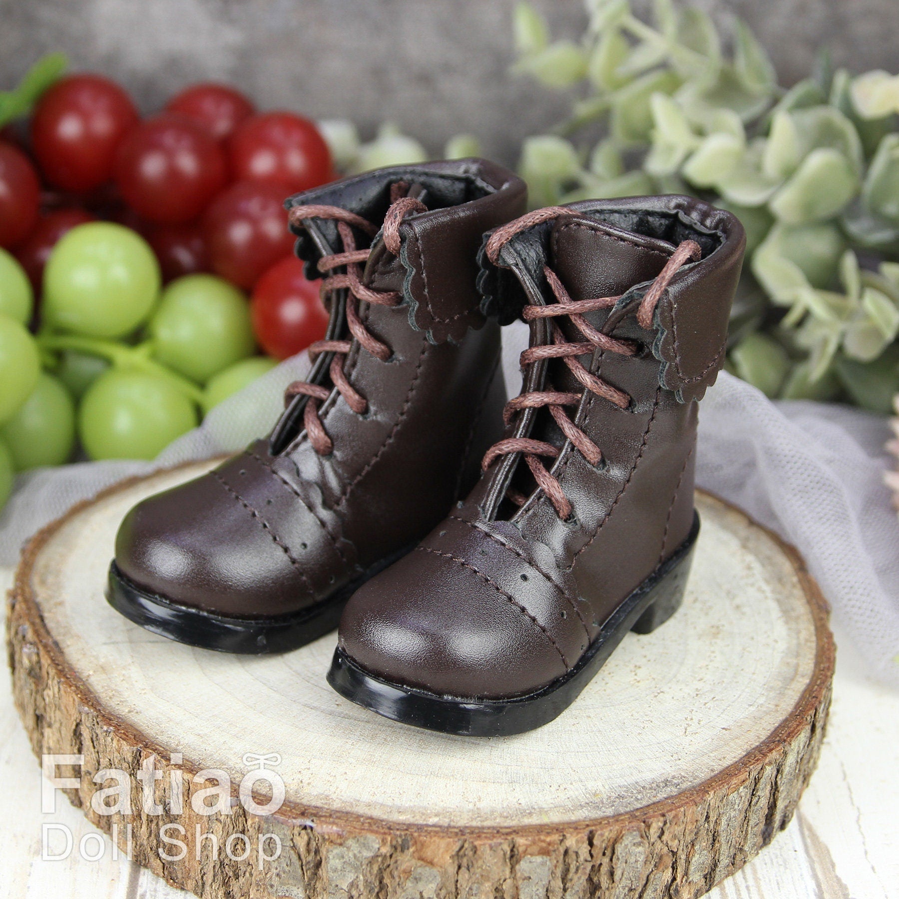 Fatiao - New 1/4 BJD MSD Dollfie Dolls Shoes Boots - Dark Brown (Size 5.5cm)