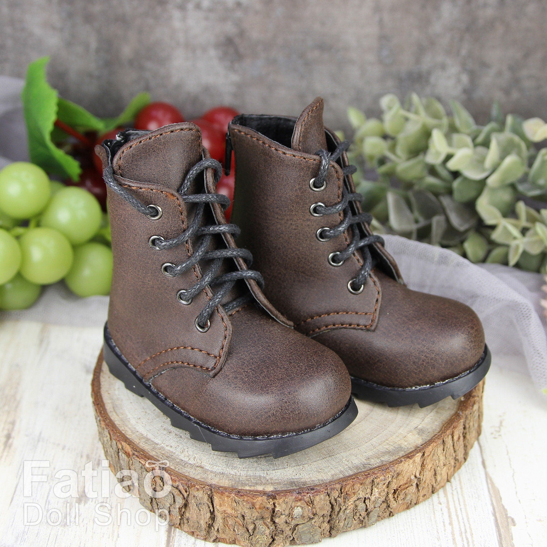Fatiao - 1/3 BJD SD Supper dollfie Boots Dolls Shoes - Dark Brown (Size 7.5cm)