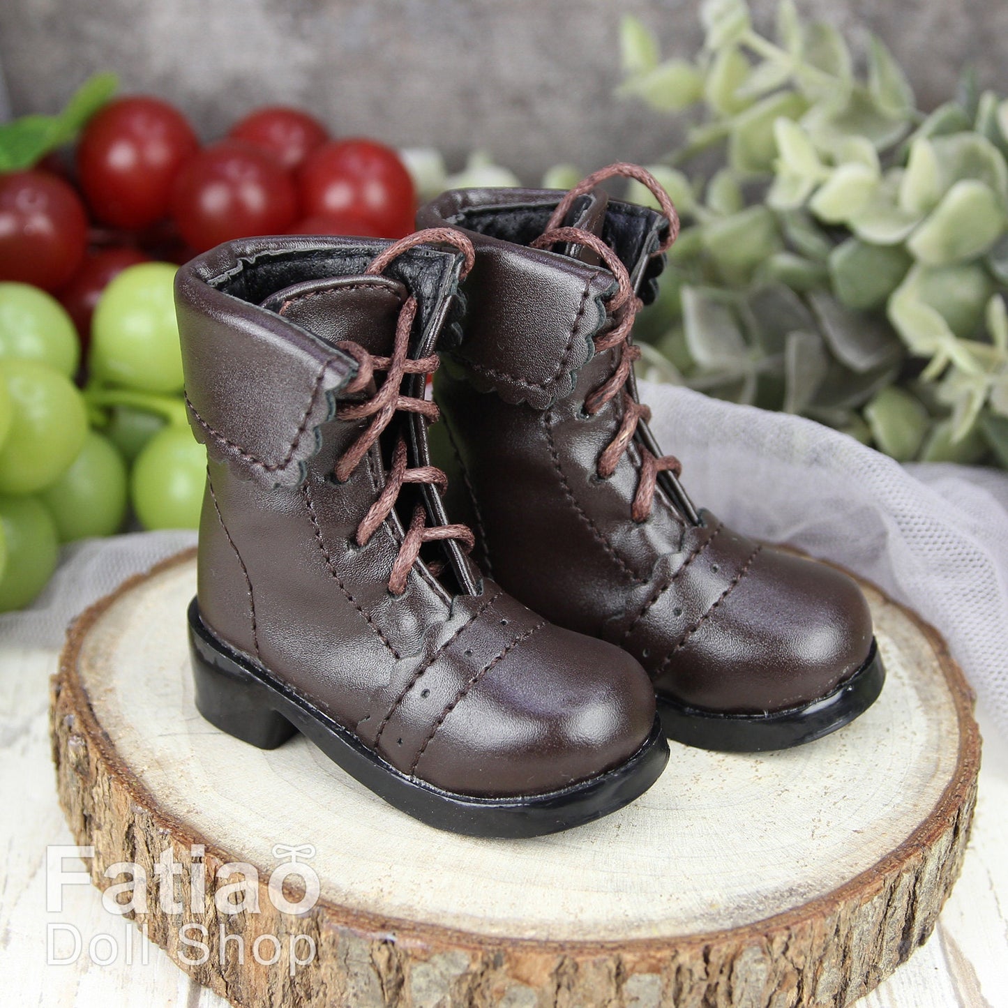 Fatiao - New 1/4 BJD MSD Dollfie Dolls Shoes Boots - Dark Brown (Size 5.5cm)