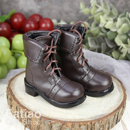 Fatiao - New 1/4 BJD MSD Dollfie Dolls Shoes Boots - Dark Brown (Size 5.5cm)