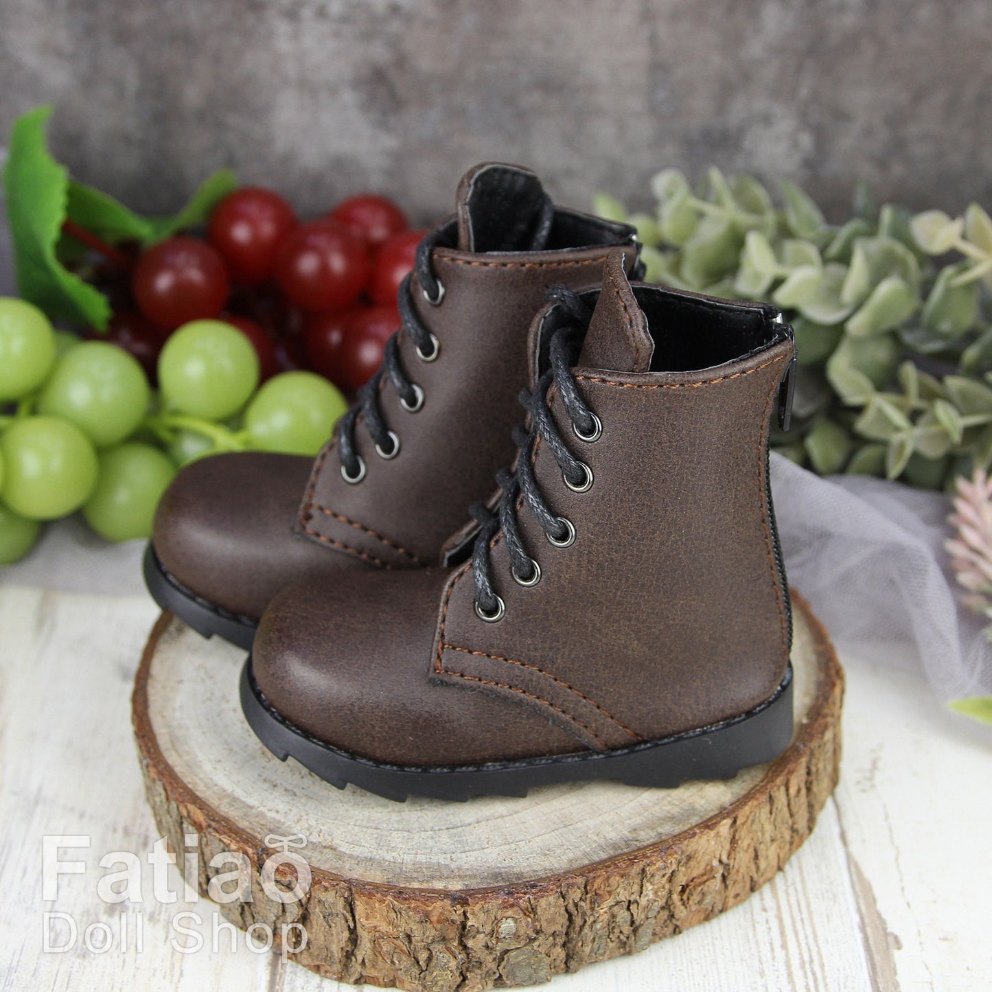 Fatiao - 1/3 BJD SD Supper dollfie Boots Dolls Shoes - Dark Brown (Size 7.5cm)