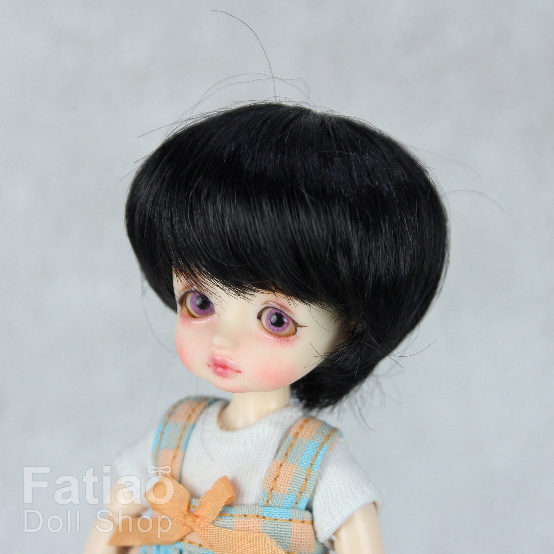Fatiao - New BJD Dollfie pukipuki BF Pocket 3-4" Doll Wig - Black