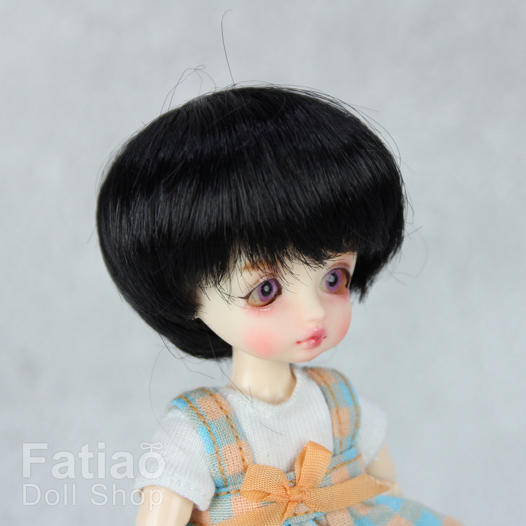 Fatiao - New BJD Dollfie pukipuki BF Pocket 3-4" Doll Wig - Black
