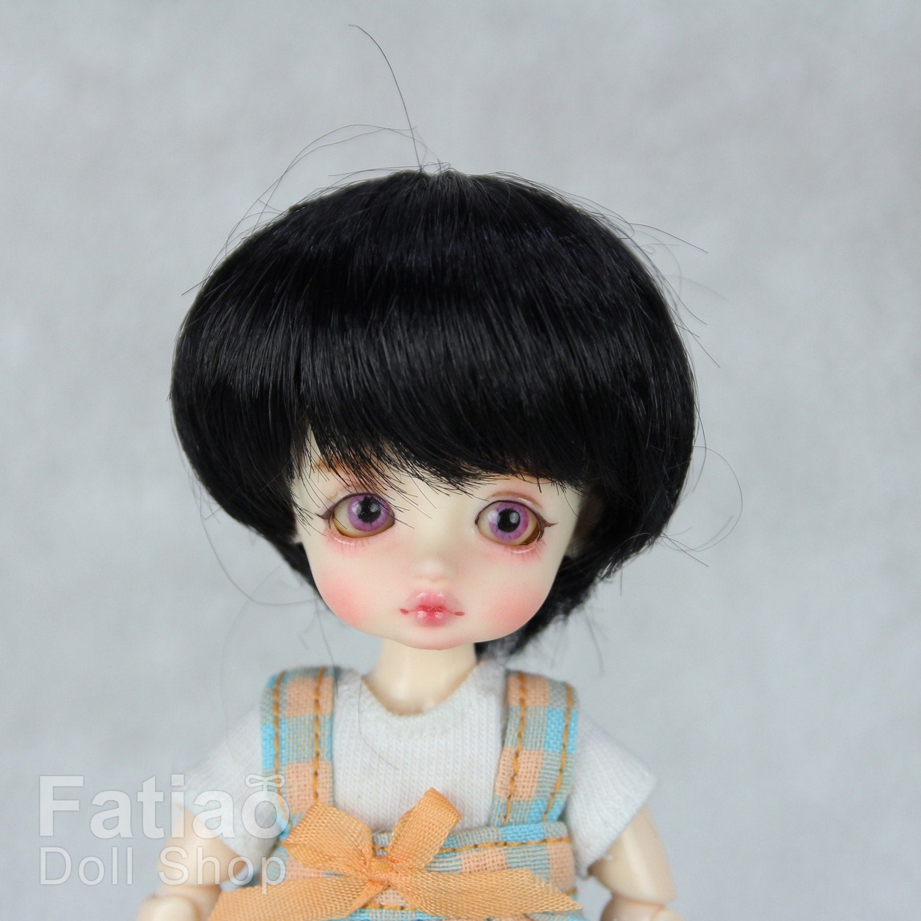 Fatiao - New BJD Dollfie pukipuki BF Pocket 3-4" Doll Wig - Black