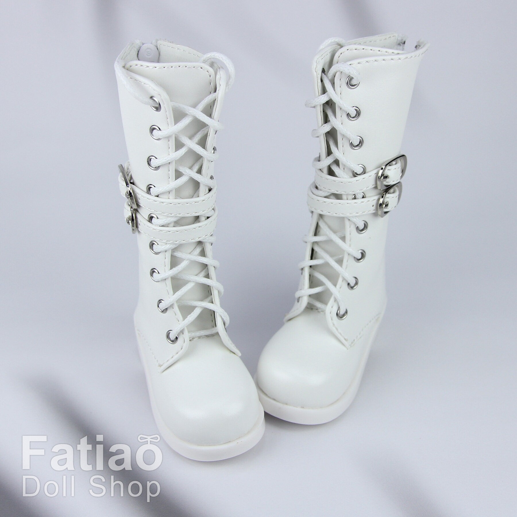 Fatiao - New 1/3 BJD Dollfie DD Dolls Shoes Boots - White (Size 6.5cm)