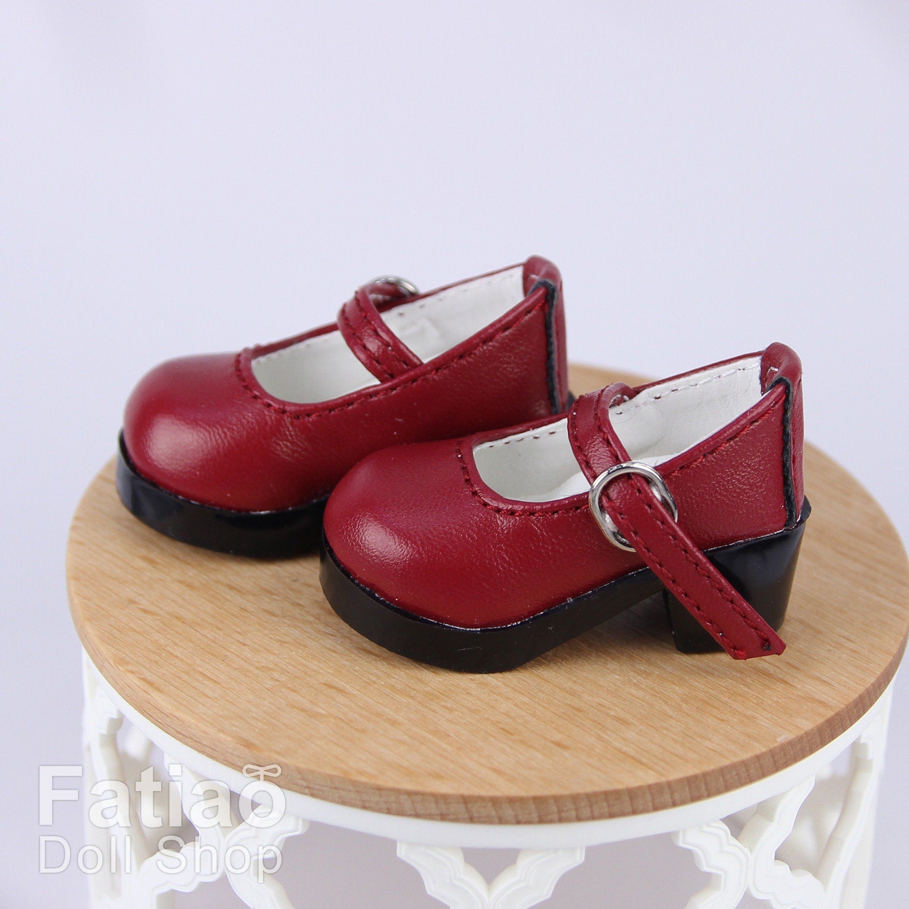 Fatiao - New Dollfie Yo-SD 1/6 BJD Doll High Heeled Shoes - Red wine (Size 4.5cm)