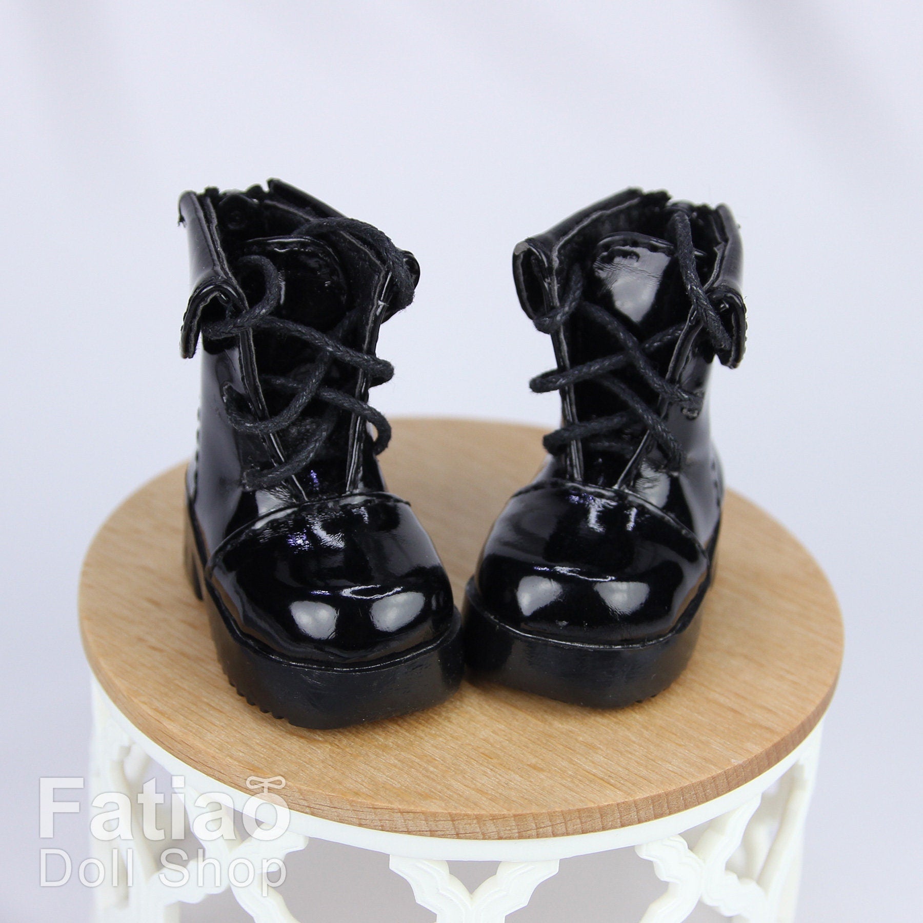 Fatiao - New Dollfie Yo-SD 1/6 BJD Doll Shoes Boots - Black (Size 4.5cm)