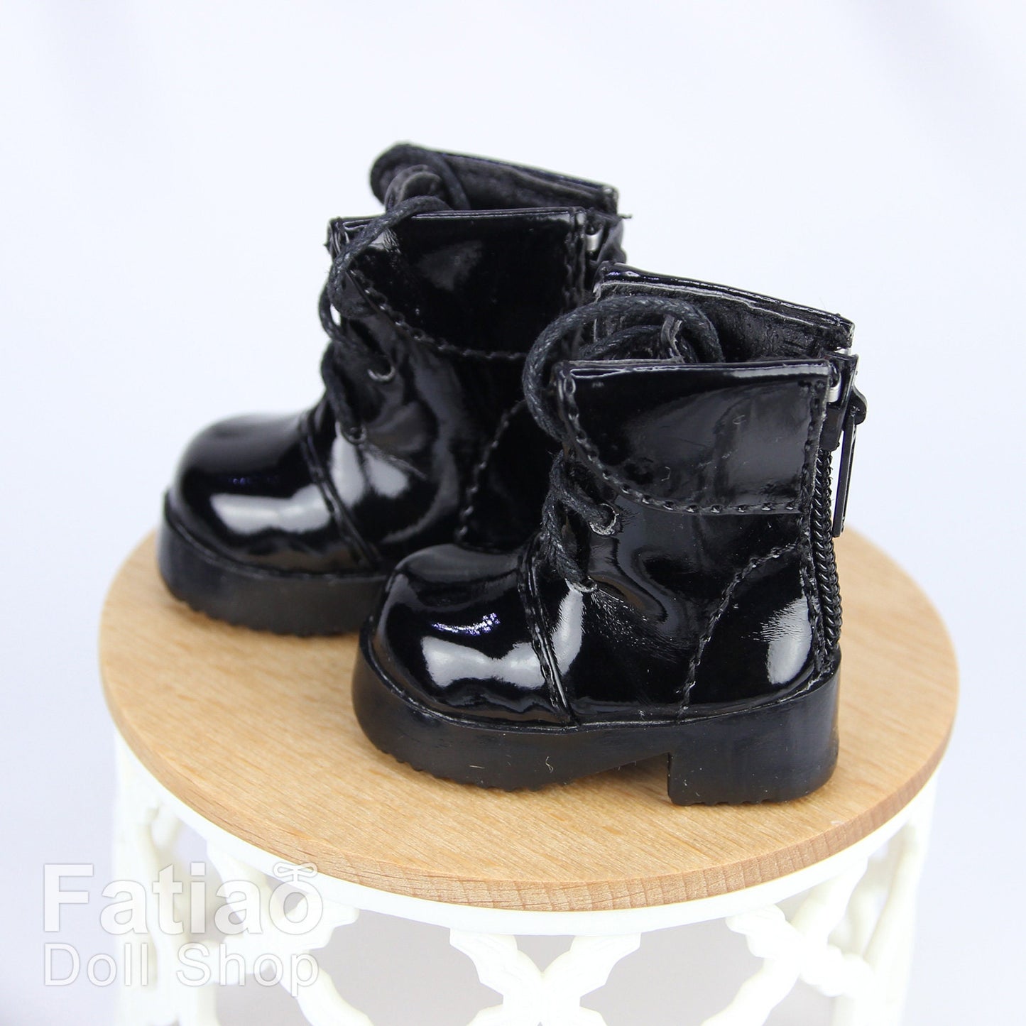 Fatiao - New Dollfie Yo-SD 1/6 BJD Doll Shoes Boots - Black (Size 4.5cm)