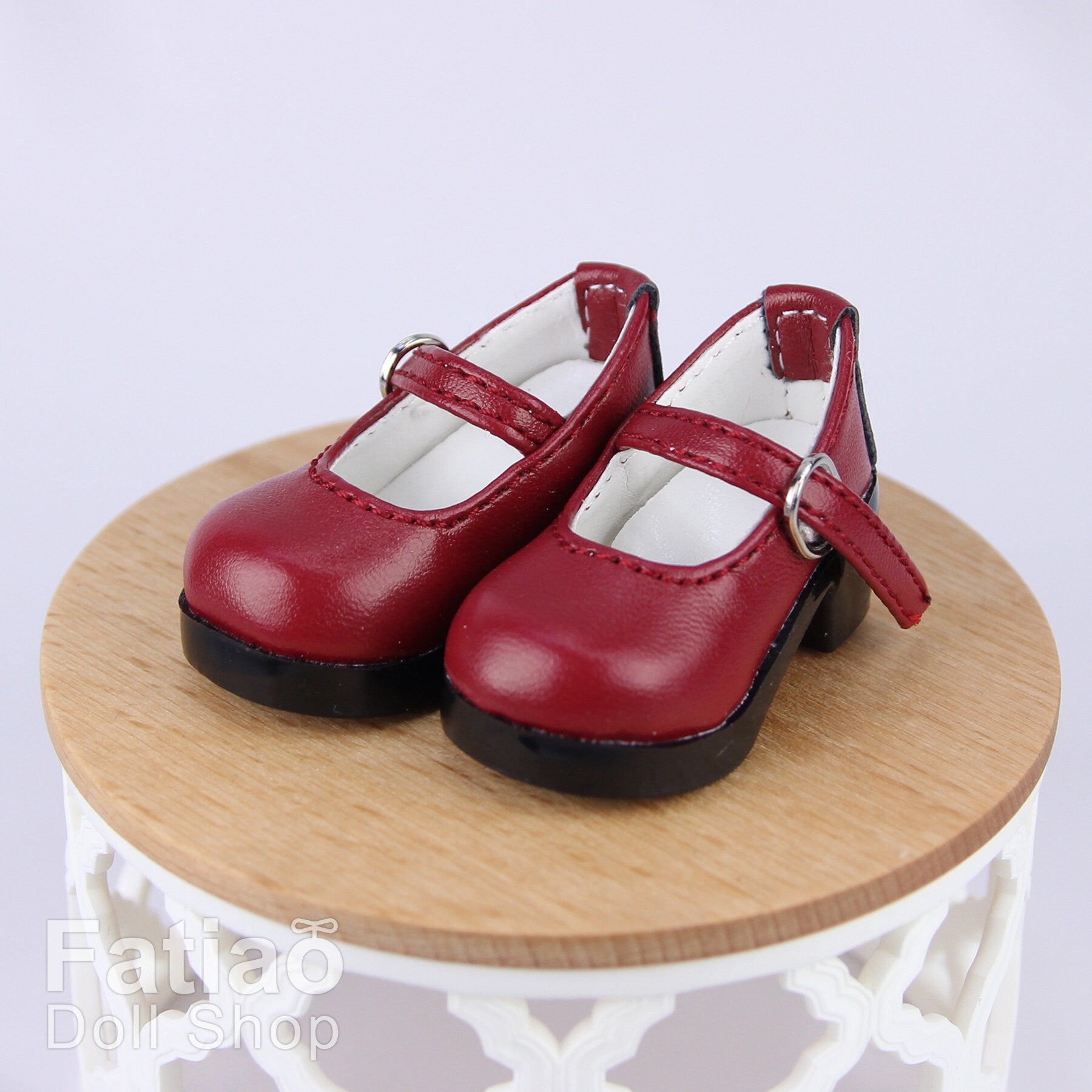 Fatiao - New Dollfie Yo-SD 1/6 BJD Doll High Heeled Shoes - Red wine (Size 4.5cm)