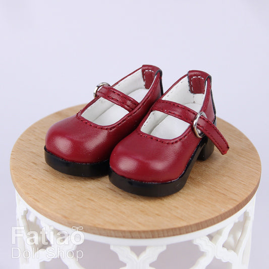Fatiao - New Dollfie Yo-SD 1/6 BJD Doll High Heeled Shoes - Red wine (Size 4.5cm)