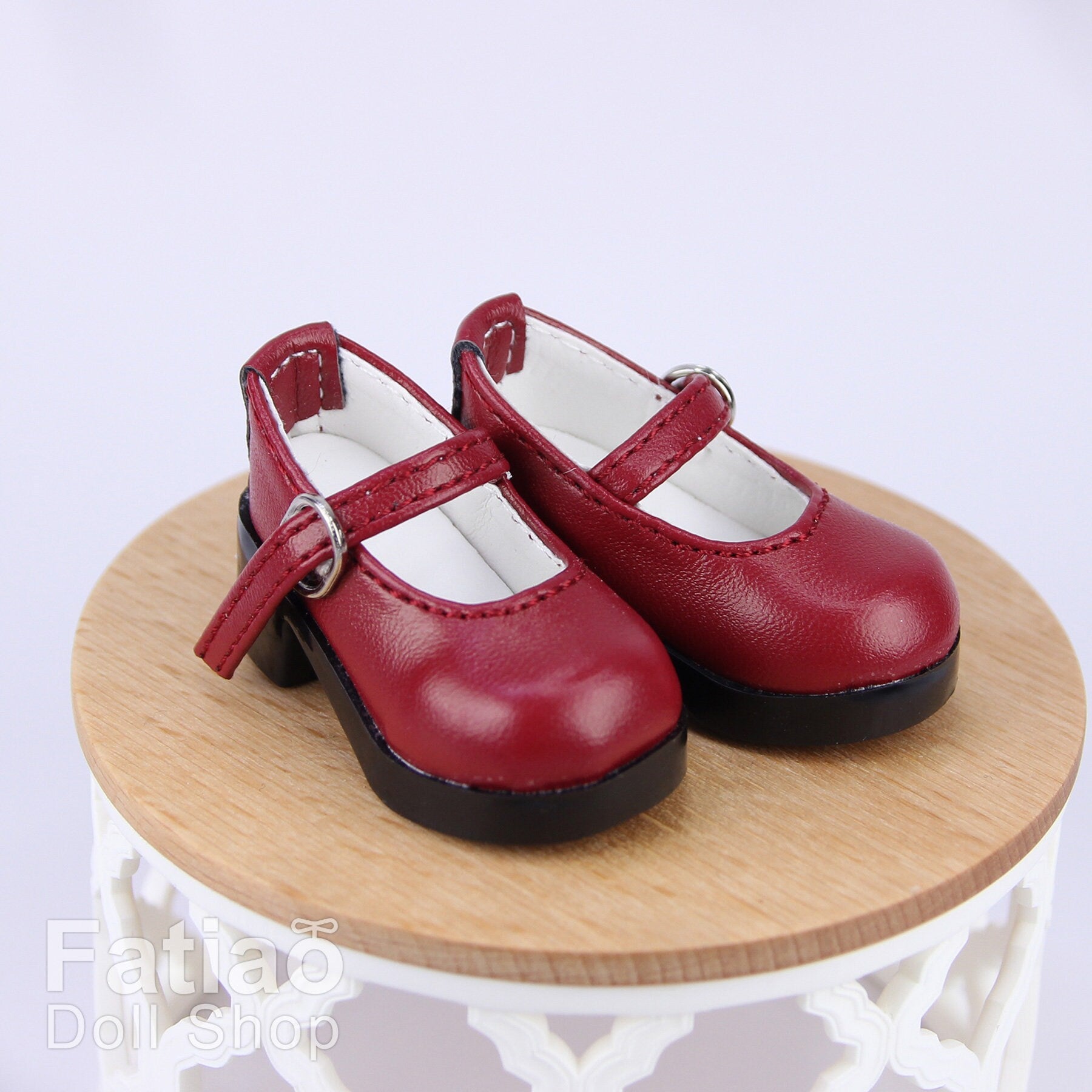 Fatiao - New Dollfie Yo-SD 1/6 BJD Doll High Heeled Shoes - Red wine (Size 4.5cm)
