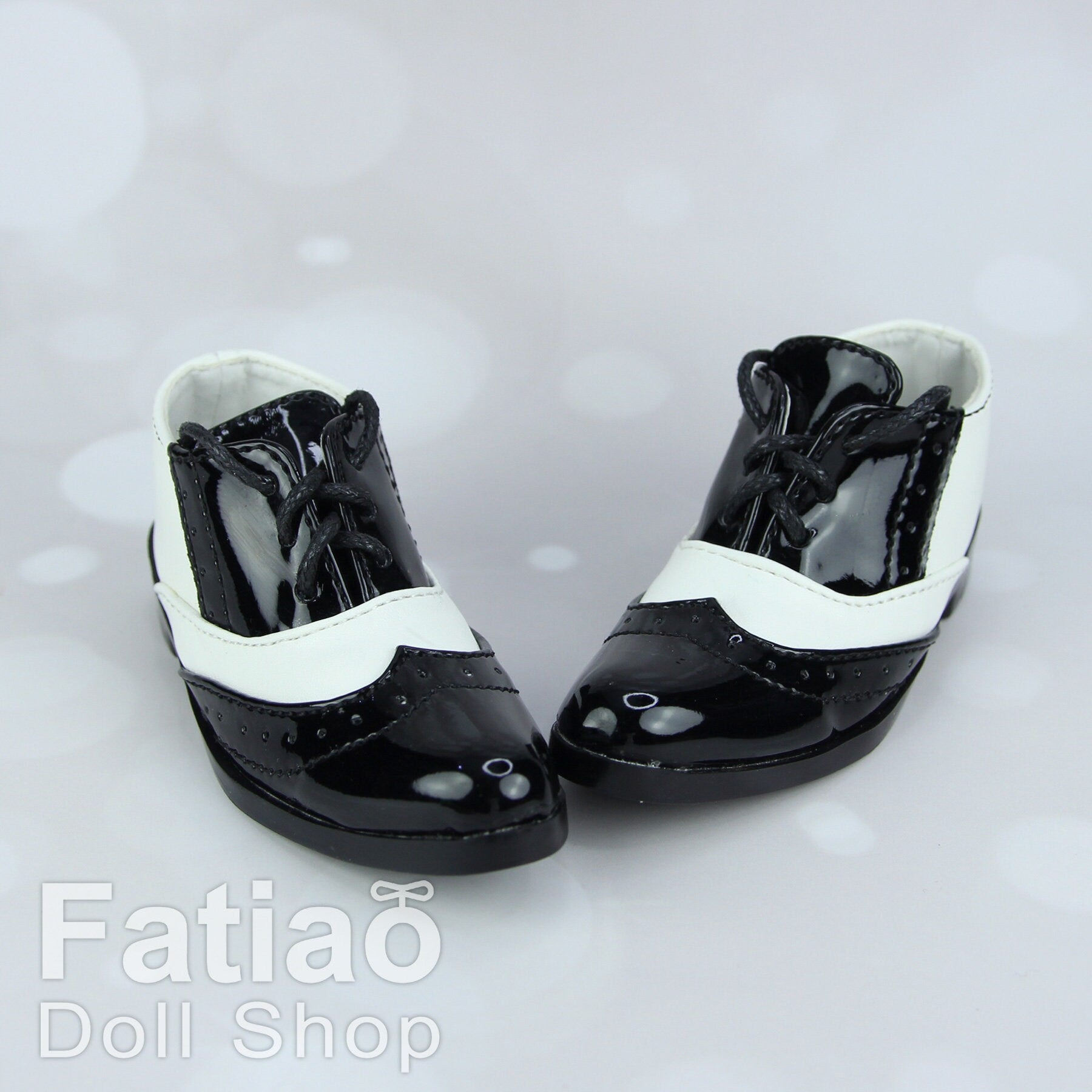 Fatiao - New 1/3 BJD Supper dollfie 13/17 SD Oxford Doll Shoes - Two-tone leather shoes - Black mix White