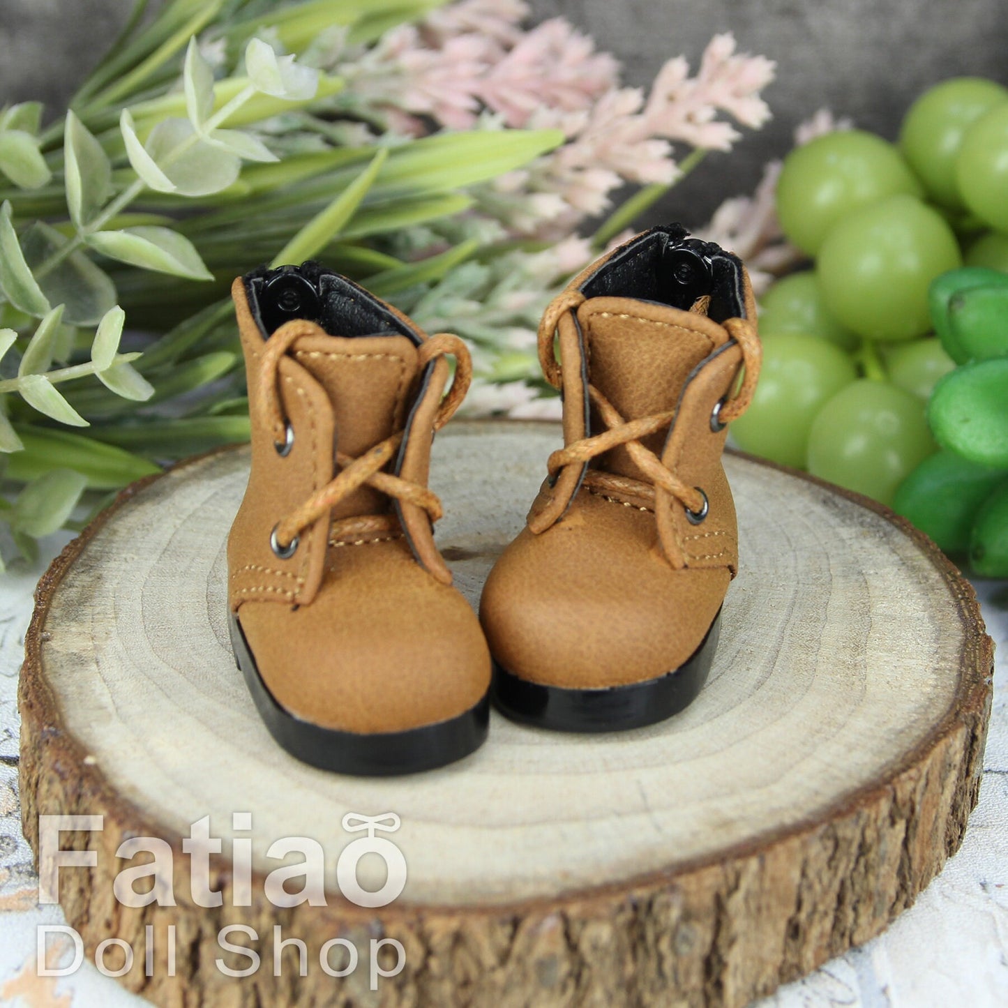 Fatiao - New Dollfie Yo-SD 1/6 BJD Doll Shoes Boots - Tan (Size 4.5cm)