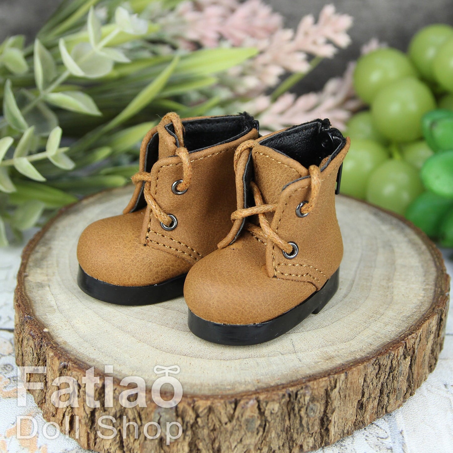 Fatiao - New Dollfie Yo-SD 1/6 BJD Doll Shoes Boots - Tan (Size 4.5cm)
