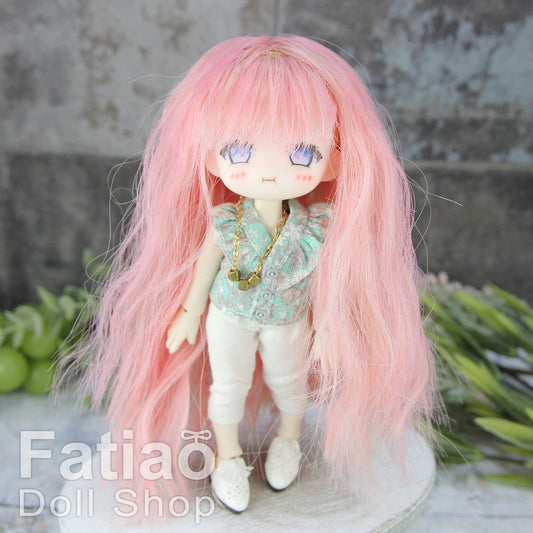 Fatiao - New Dollfie Bisou AI BJD Dolls Wig - size 4-5" - Strawberry Milk