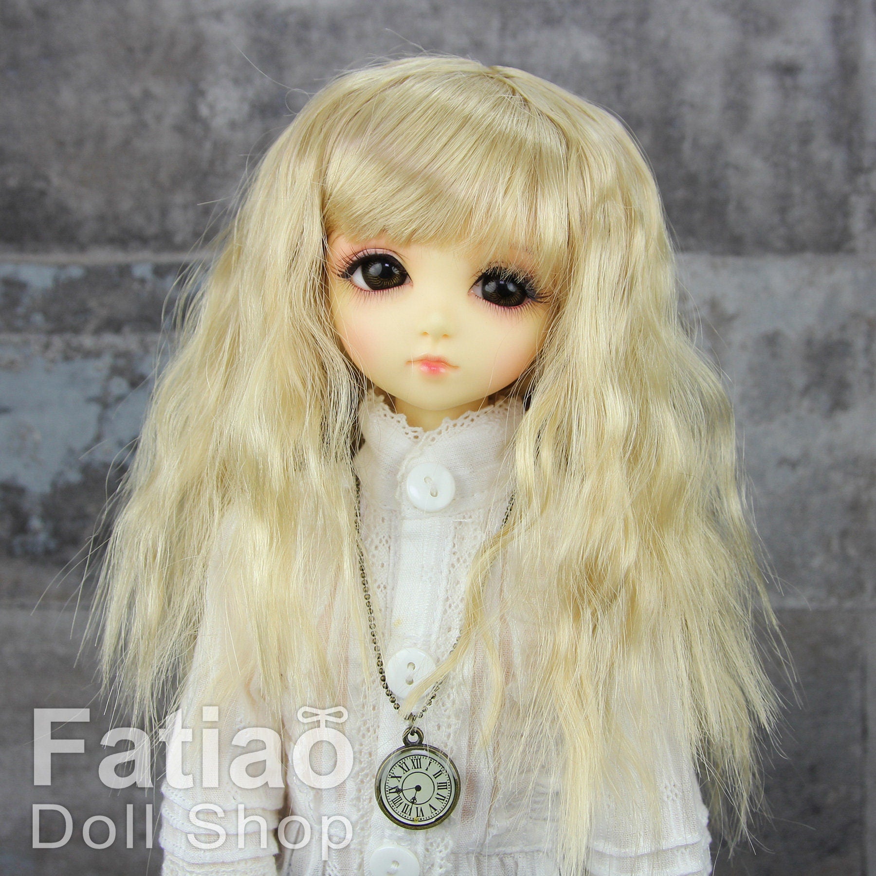 Fatiao - New Dollfie MSD Kaye Wiggs 1/4 BJD Size 7-8 inch Dolls Wig - Cream gold