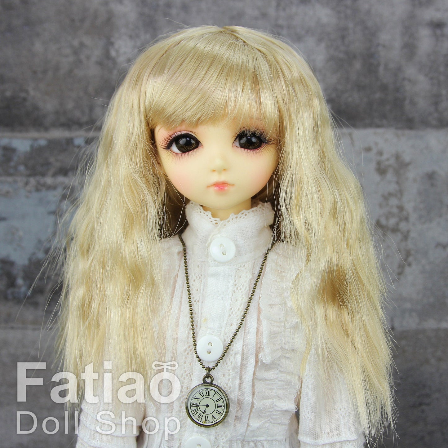 Fatiao - New Dollfie MSD Kaye Wiggs 1/4 BJD Size 7-8 inch Dolls Wig - Cream gold