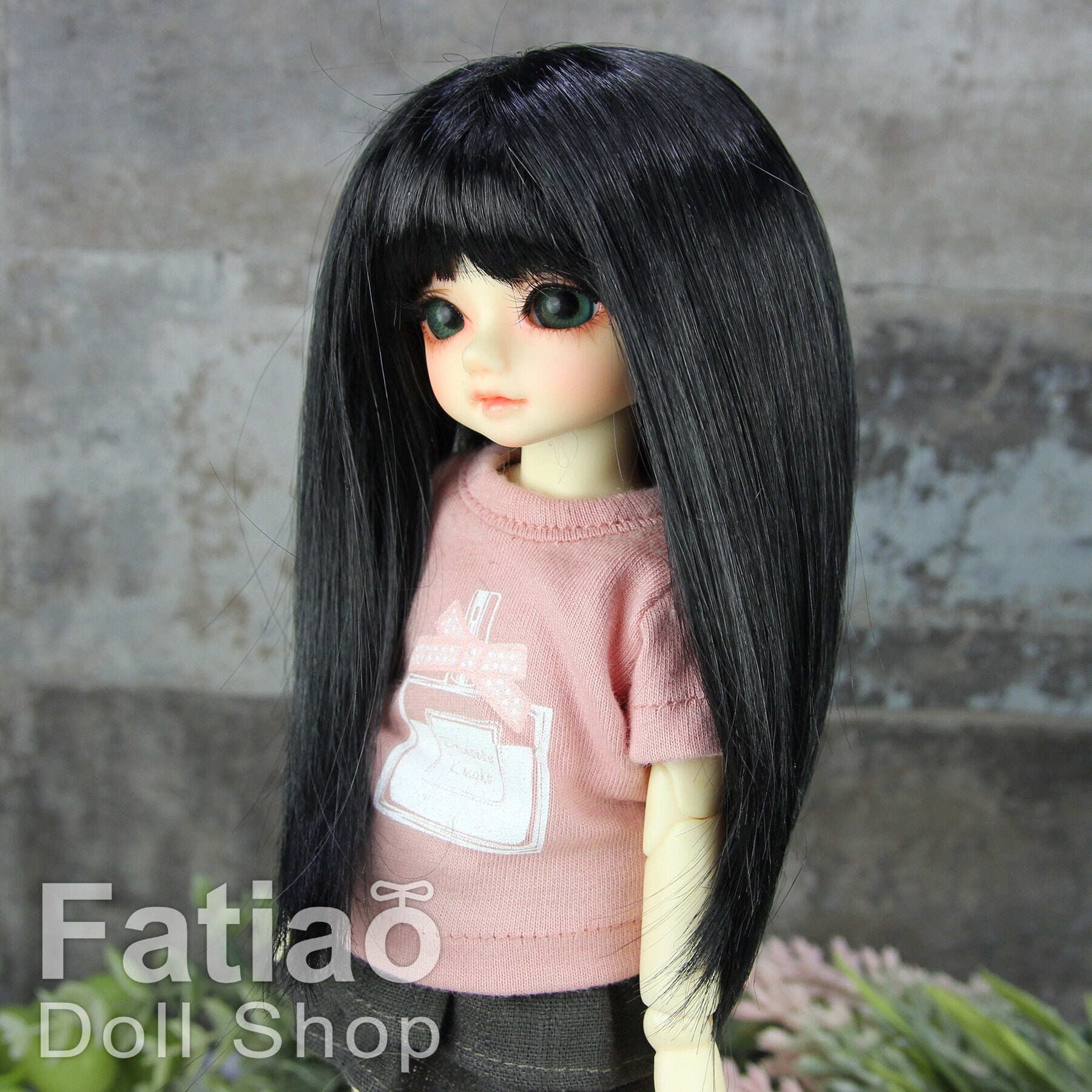Fatiao - New Dollfie Yo-SD 1/6 BJD - Dolls Wig 6-7 inch - Black
