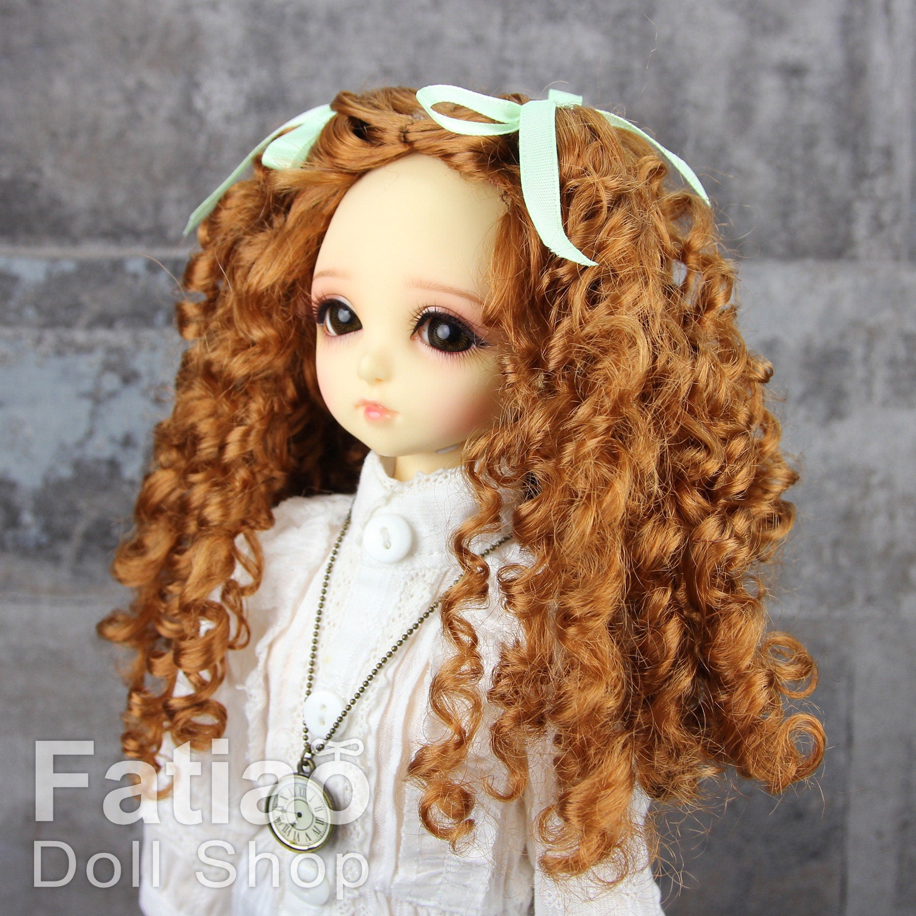 Fatiao - New Dollfie MSD Kaye Wiggs 1/4 BJD Size 7-8 inch Dolls Wig - Caramel