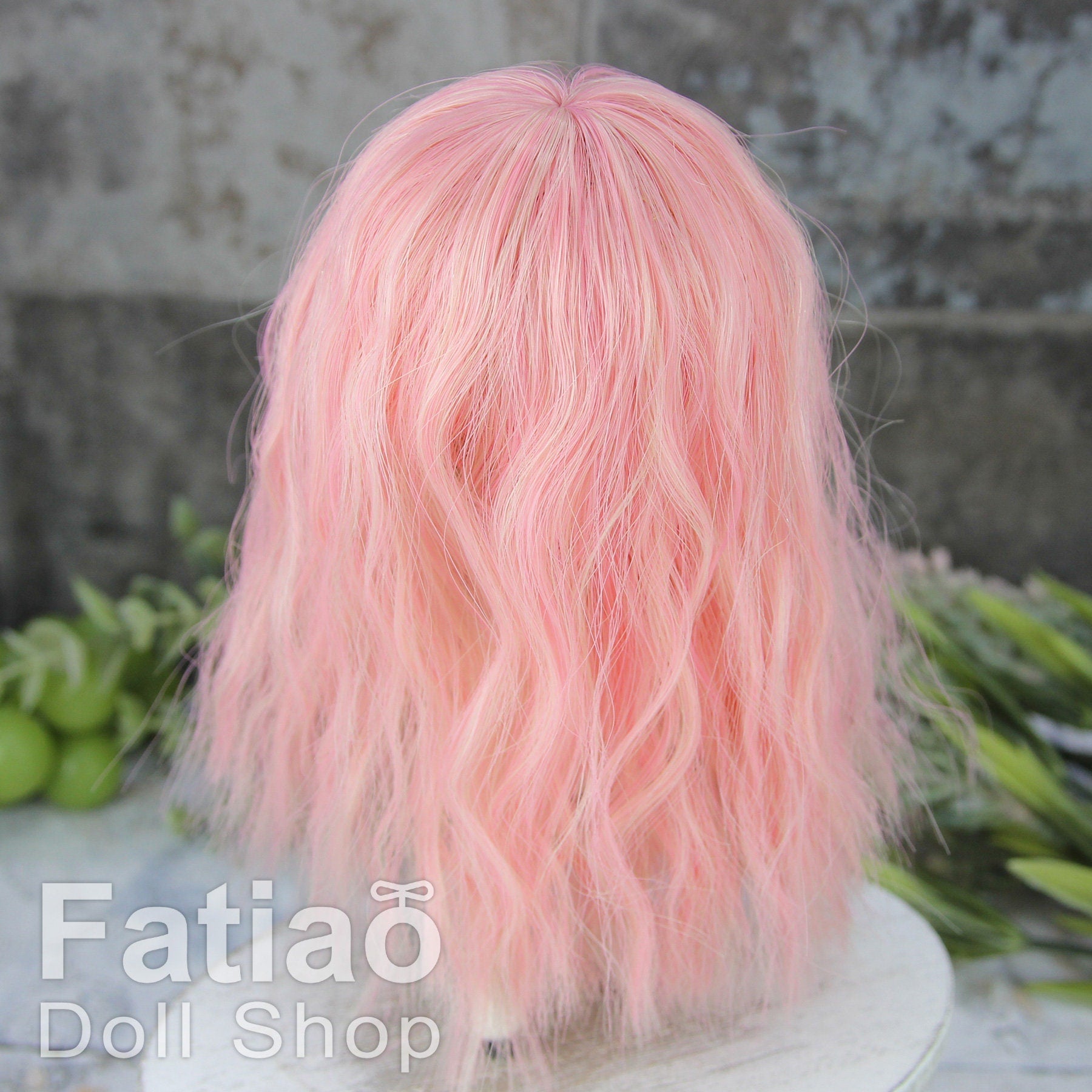 Fatiao - New Dollfie Bisou AI BJD Dolls Wig - size 4-5" - Strawberry Milk