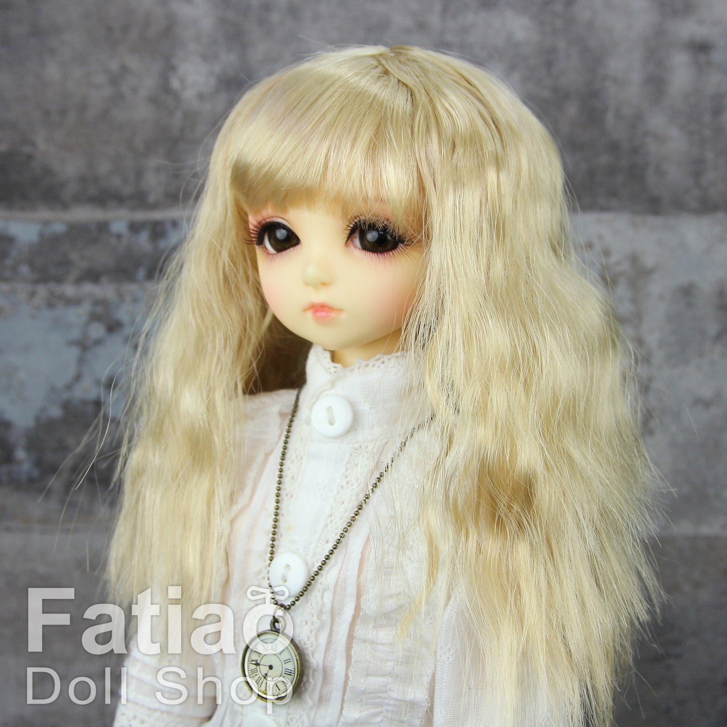 Fatiao - New Dollfie MSD Kaye Wiggs 1/4 BJD Size 7-8 inch Dolls Wig - Cream gold