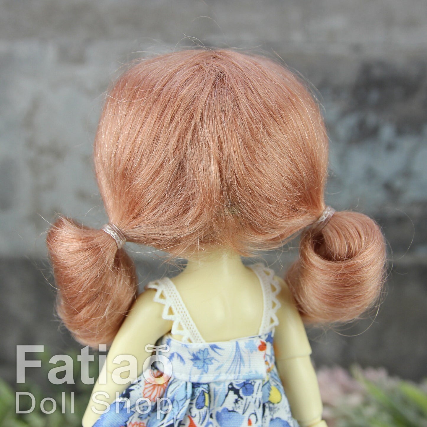 Fatiao - BJD Dollfie Lati Yellow Pukifee 5-6 inch Mohair Doll Wig - Deep Pink