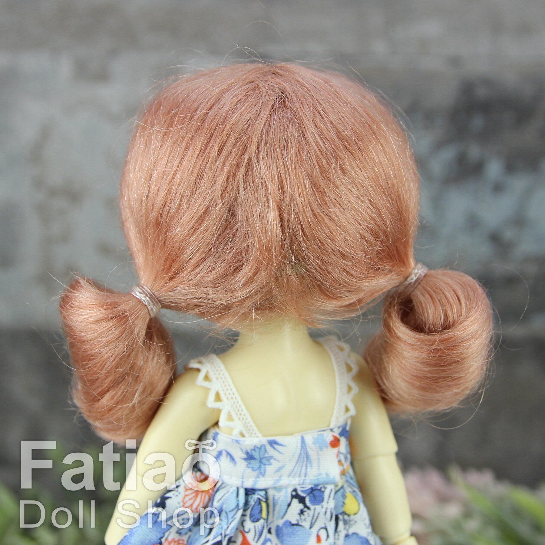 Fatiao - BJD Dollfie Lati Yellow Pukifee 5-6 inch Mohair Doll Wig - Deep Pink